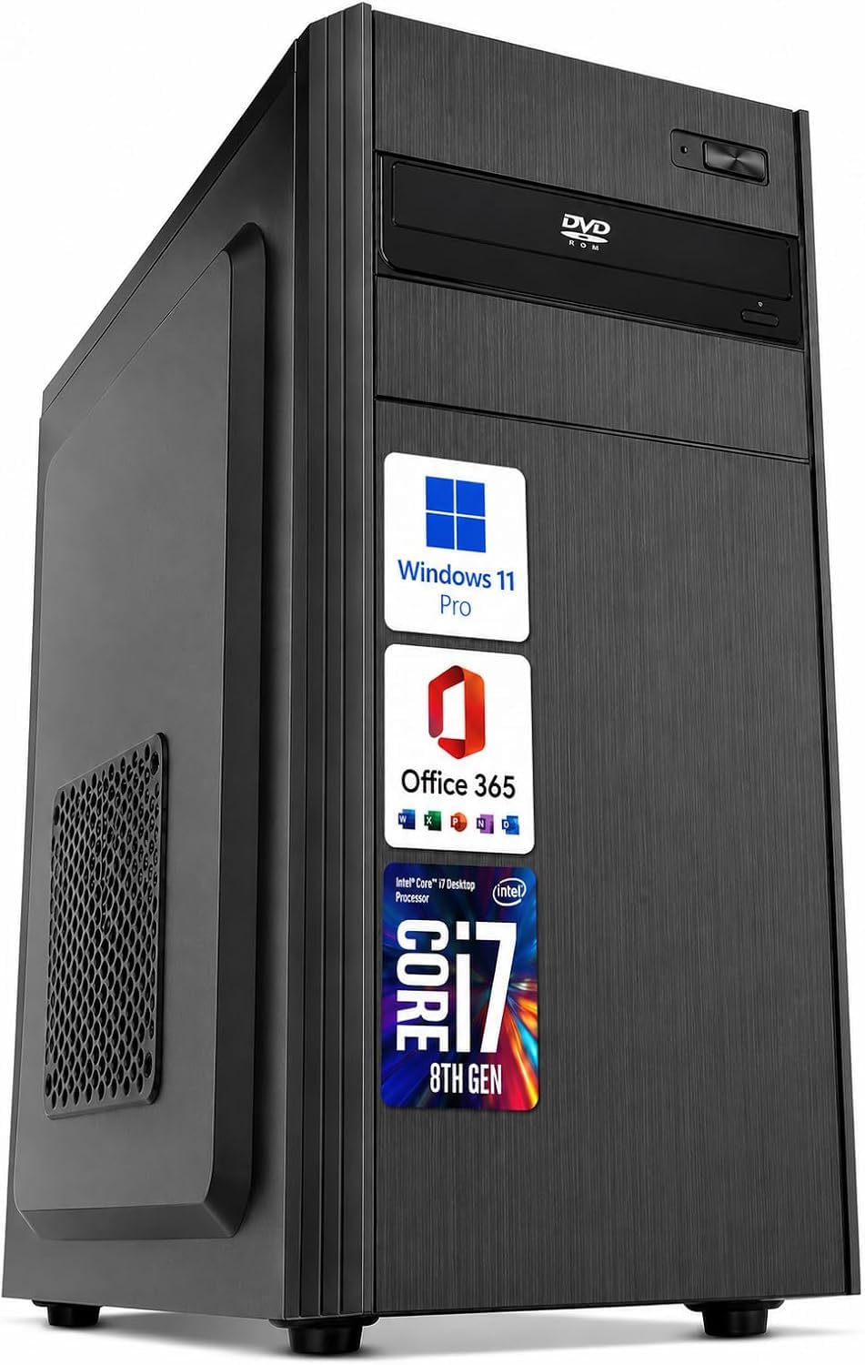 Datora dators ar Intel Core i7-8700, 32 GB DDR4 RAM, 1 TB SSD NVMe, Windows 11 Pro, WiFi, Office 365, gatavs darbam, USB 3.0, WLAN, profesionāls birojam