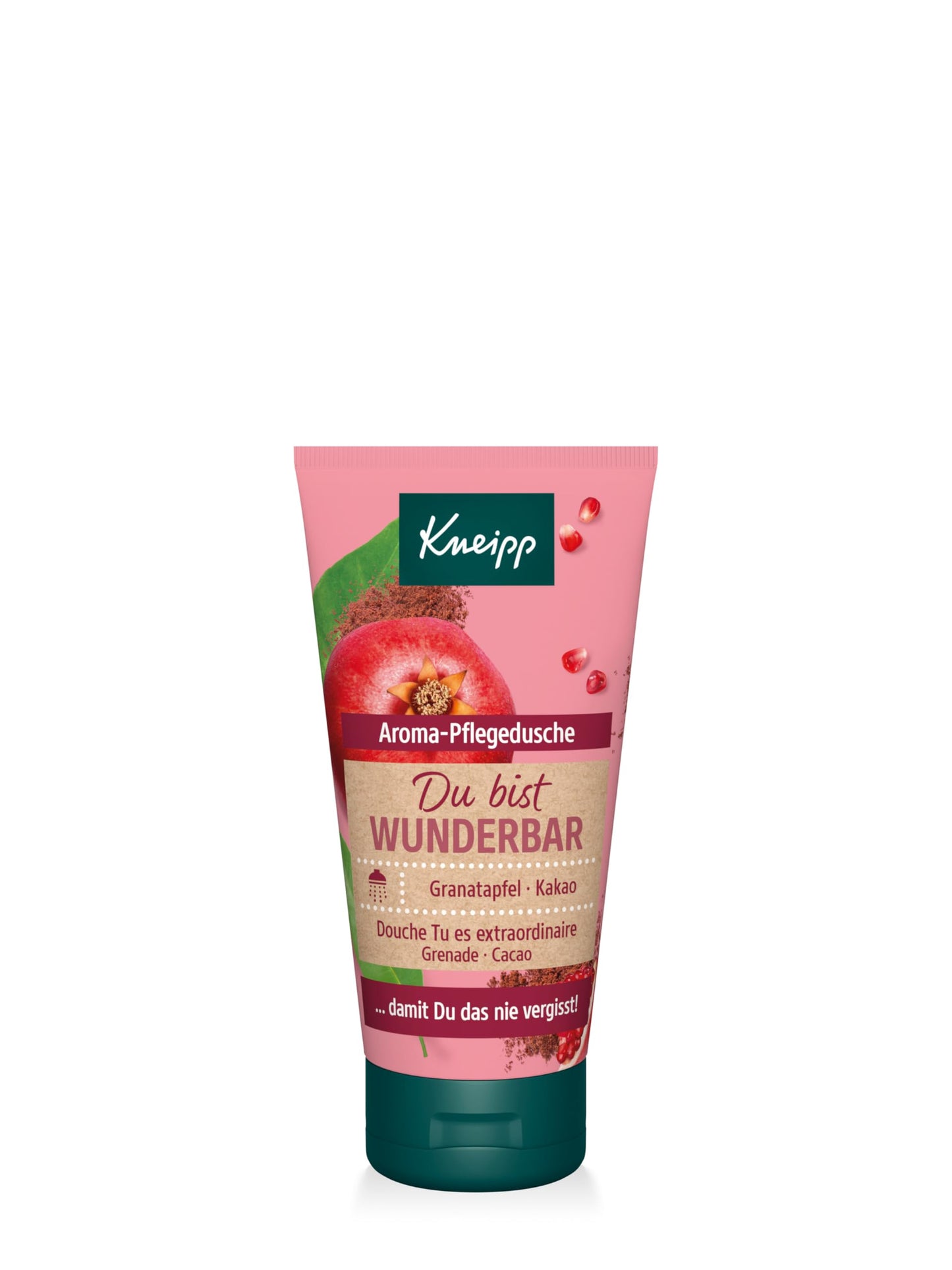 Dušas želeja Kneipp Aroma-Pflegedusche Du bist wunderbar, ar granātābola un kakao vērtīgajiem ekstraktiem, ceļojuma izmērs, 50ml