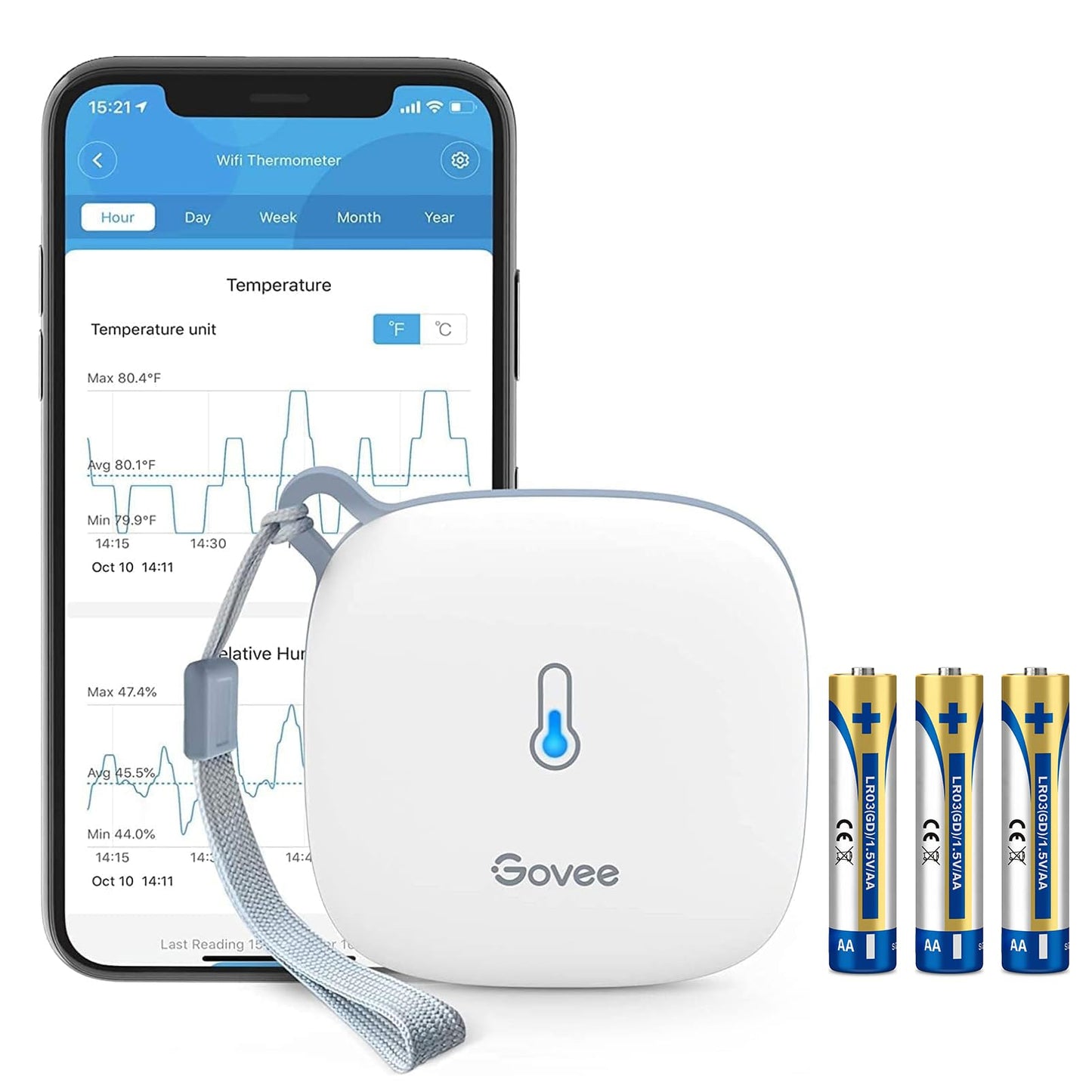 Govee WiFi termometrs higrometrs iekštelpām, 1 gab.