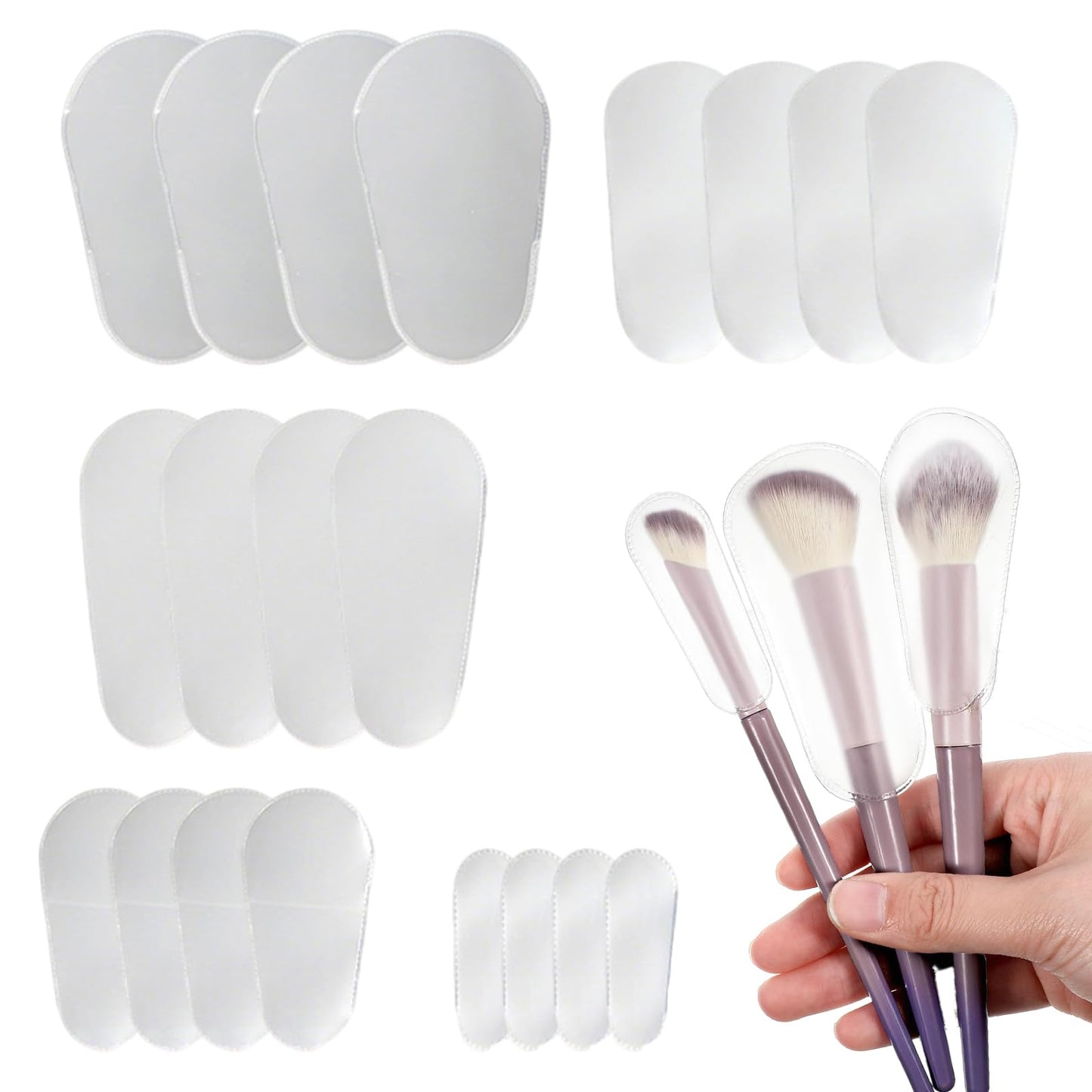 Make-up otu aizsargi FrostyFlair, 20 gab., putekļnecaurlaidīgas kosmētikas otu uzmavas ceļojumiem un uzglabāšanai
