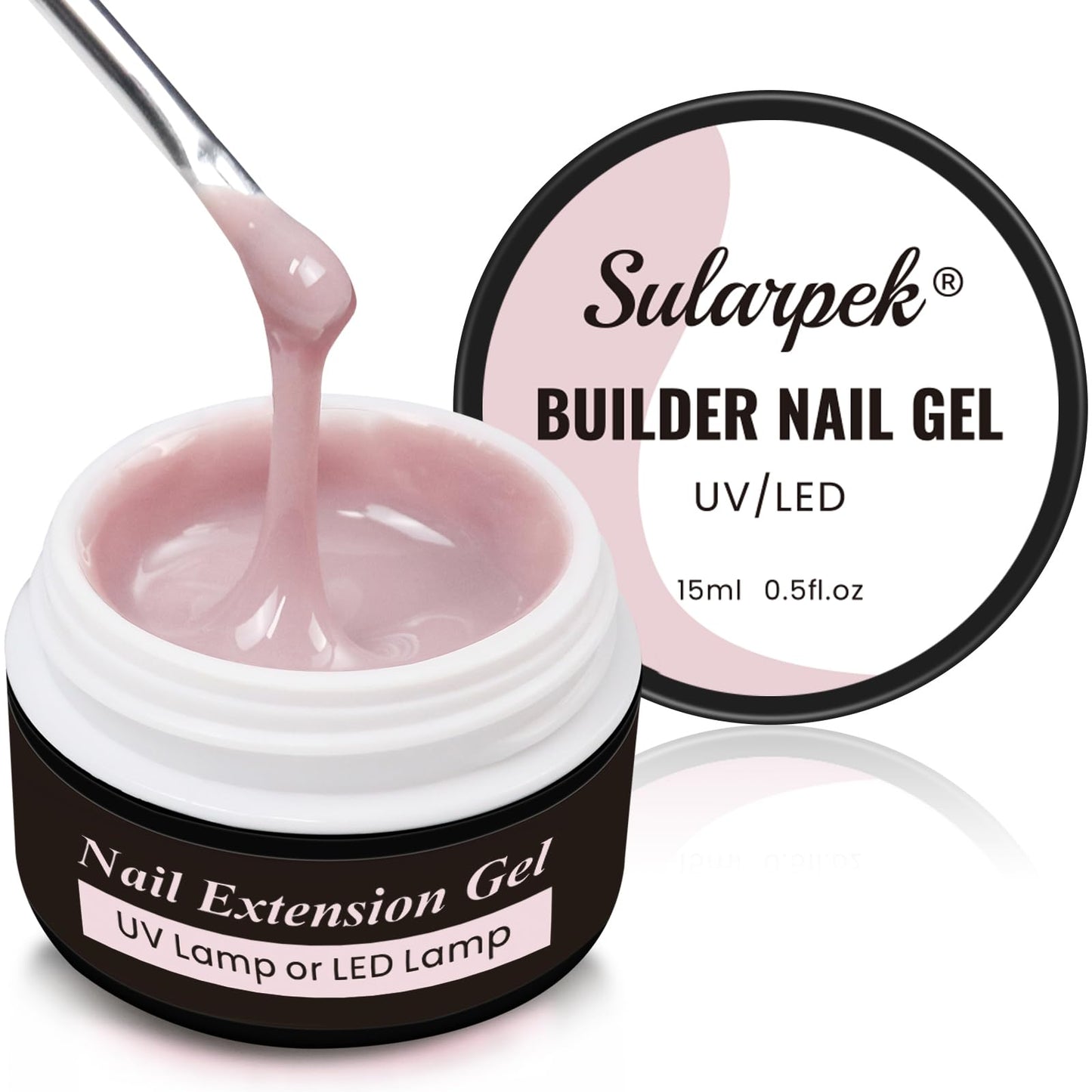 Būvēšanas gels Sularpek 15 ML gēla nagiem, akrila gels nagiem, UV nagu gels Nude