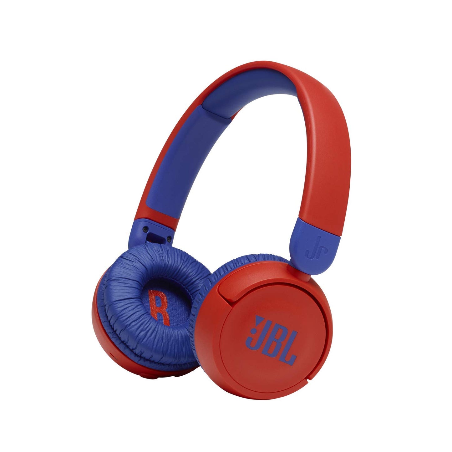 JBL Jr310 BT - bezvadu Bluetooth austiņas ar mikrofonu, sarkanas un zilas, ideālas skolai un brīvajam laikam.