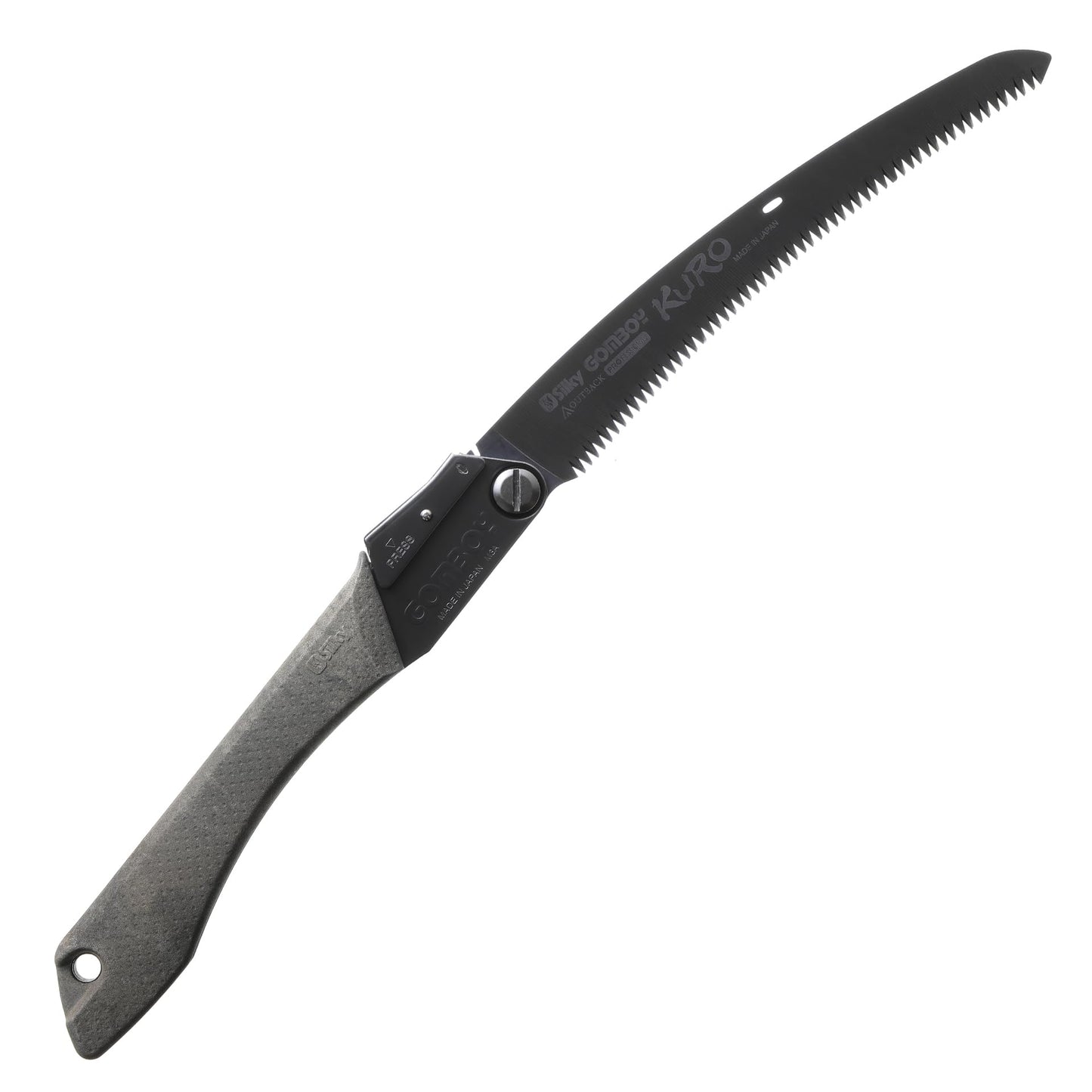 Saliekamais zāģis Silky Gomboy Curve Outback KURO 240 mm, 8 ZpZ, izliekts asmens, Black Oxide pārklājums, Arbor-Composite rokturis, Limited Edition, outdoor, bushcraft un mežsaimniecībai