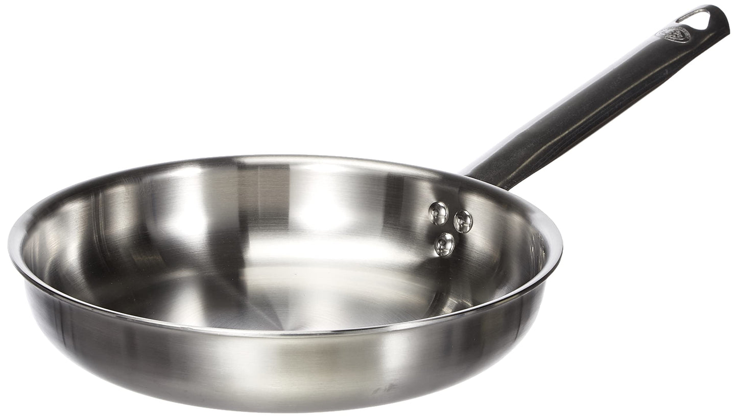 Pentole Agnelli ALIX111ALIN24 - 24cm gray stainless steel induction pot with three-layer aluminum-steel construction.
