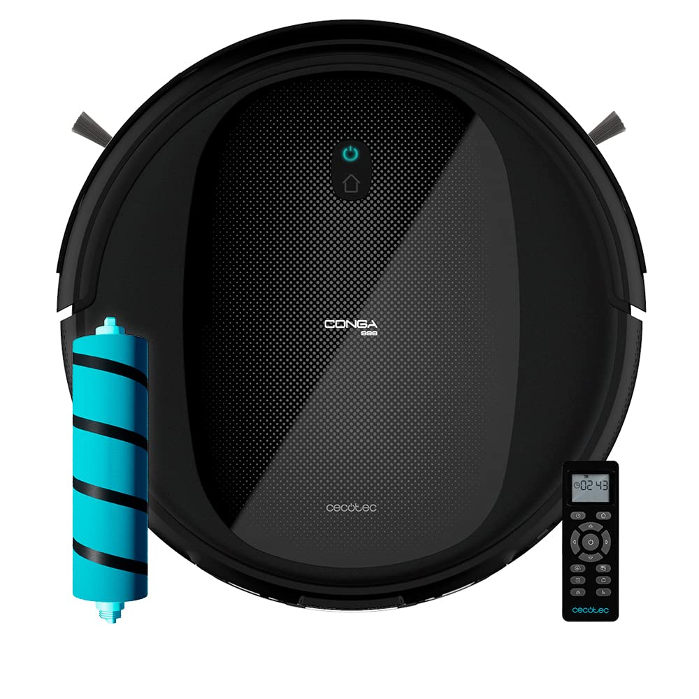 Cecotec Conga 999 Titanium - Robot vacuum with mopping, 1400 Pa suction, 6 modes, remote control, black.