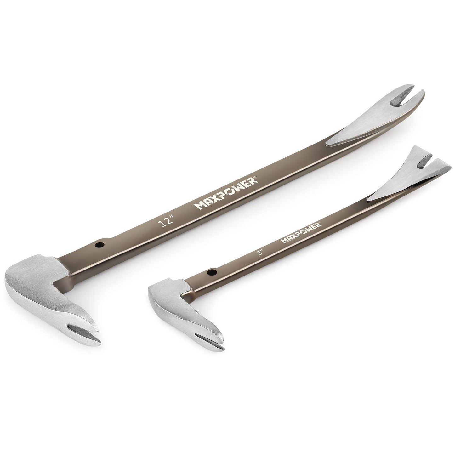 MAXPOWER laužnis komplekts, kalts oglekļa tērauda lauznis, stieņa kalts, naglu lauznis, lauznis, 2 gab. naglu izvilcēji 210mm un 300mm
