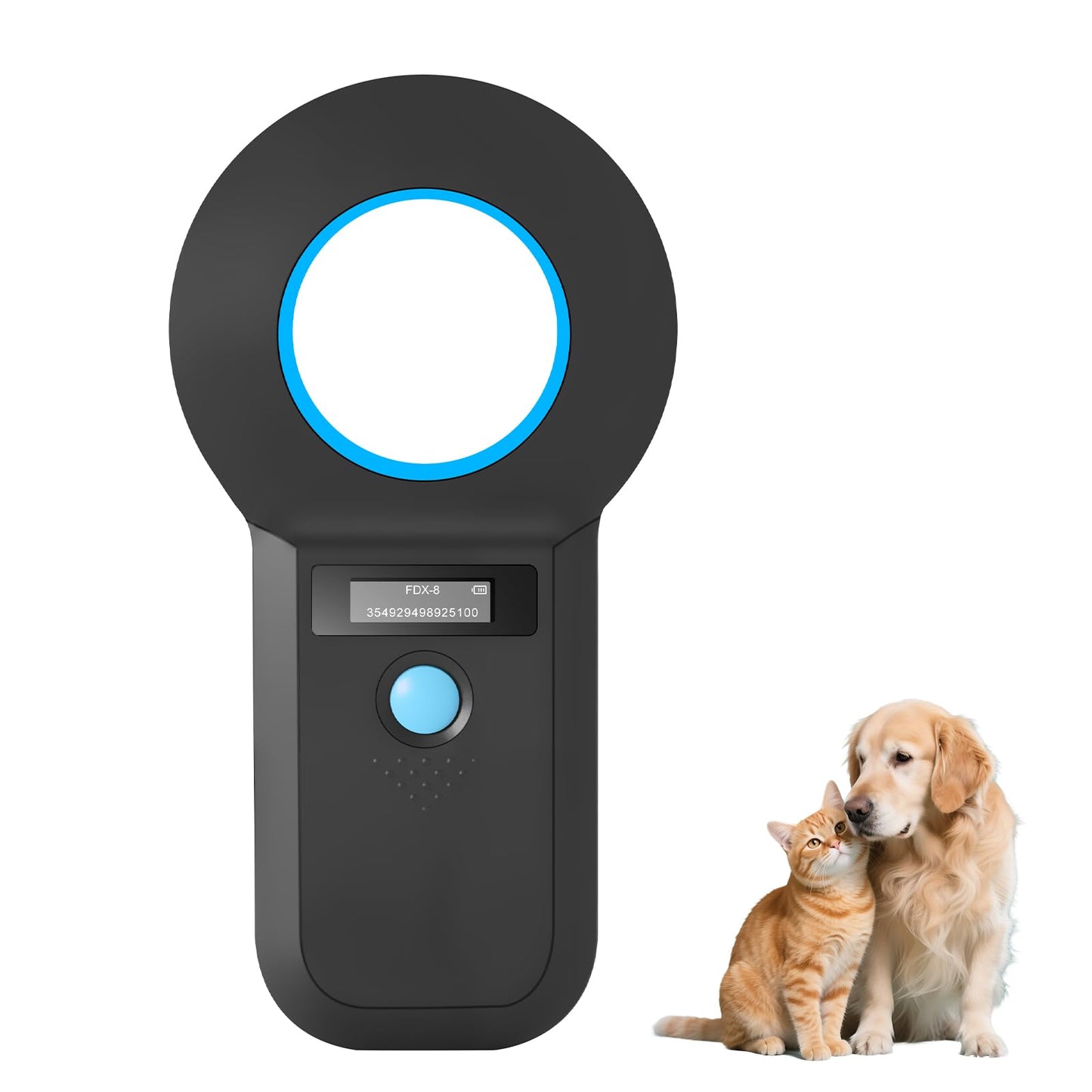 Mājdzīvnieku mikročipa lasītājs RFID, Bluetooth čipa skeneris suņiem un kaķiem 134,2KHz, 128 ierakstu atmiņa, ISO11784/85/HFDX-B/EMID
