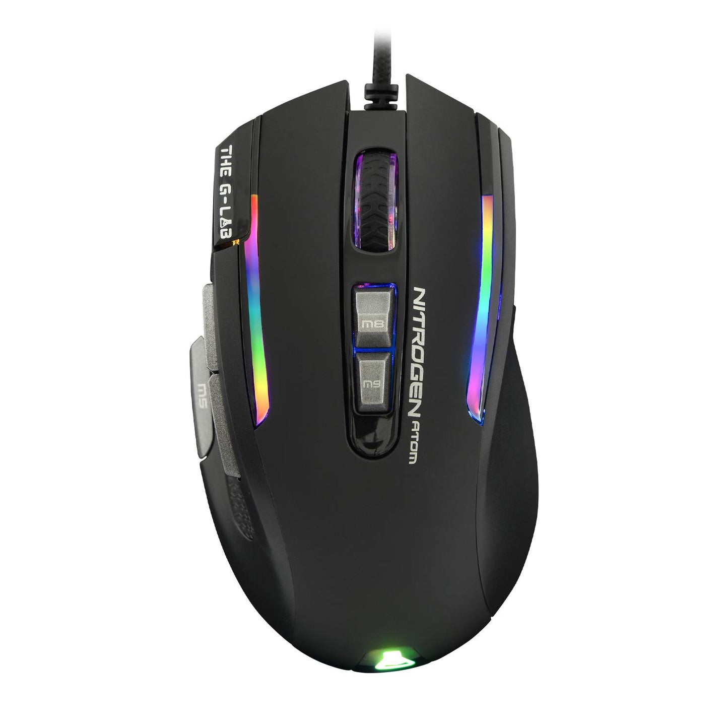 THE G-LAB Kult Nitrogen Atom - 4800 DPI optical sensor, RGB, 9 programmable buttons, ultra-light, ideal for MOBA/FPS, PC/PS4/Xbox One