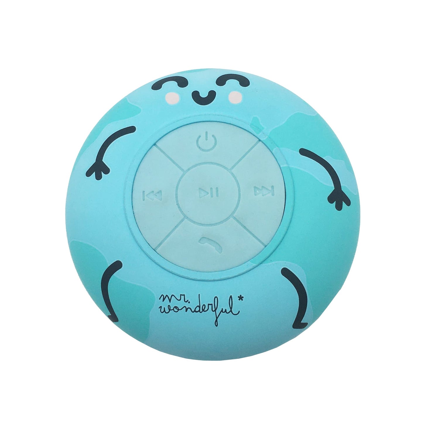 WONDEE Mr. Wonderful Bluetooth dušas skaļrunis ar piesūcekni, ūdensizturīgs pēc IPX4, skaļrunis dušai un baseinam ar jaudīgu 360° stereo skaņu un Bluetooth 5.0, oriģināls dizains