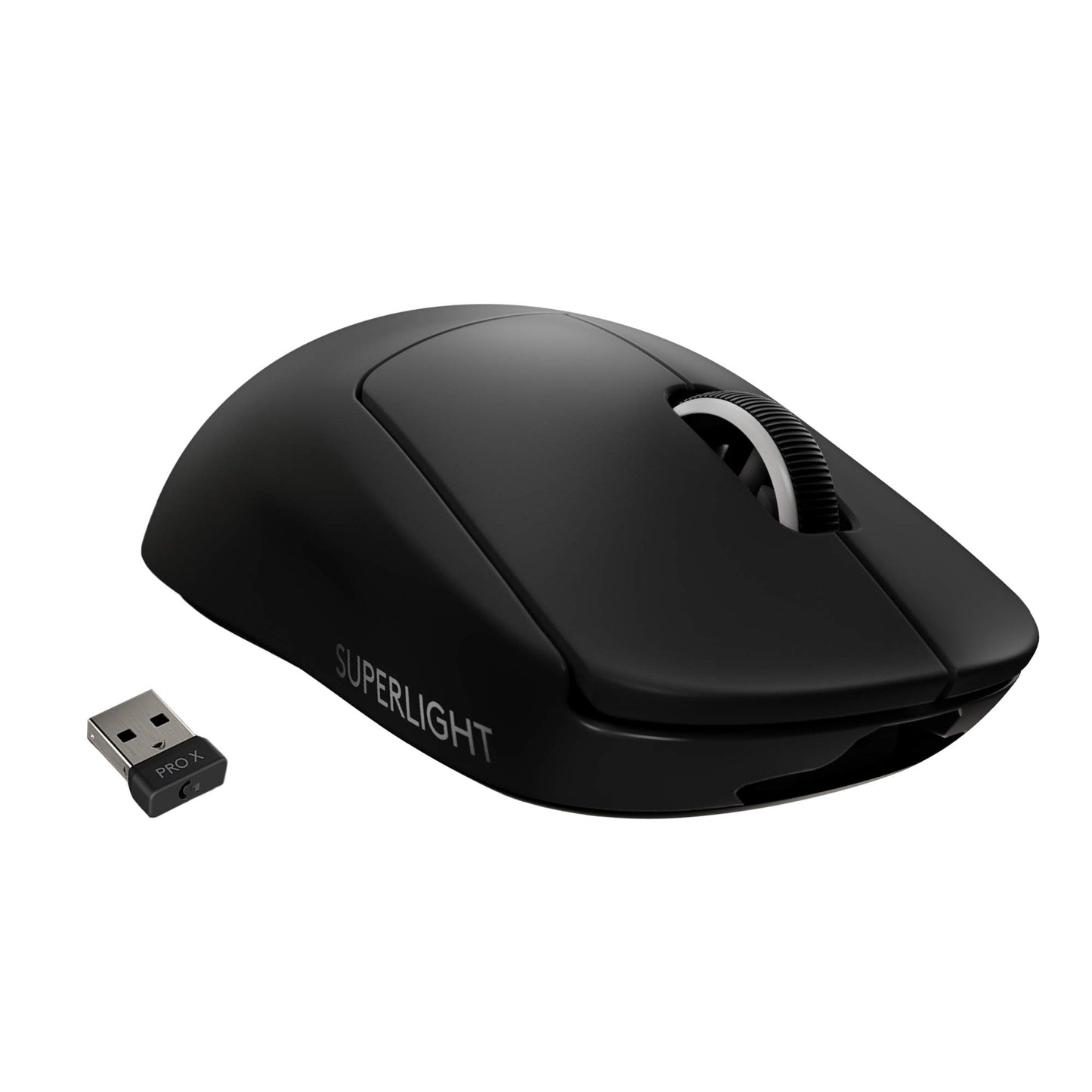 Logitech G PRO X SUPERLIGHT - 63g, HERO 25K sensor, 5 programmējamas pogas, 70 stundu akumulatora, PTFE kājiņas, PC/Mac - Melna