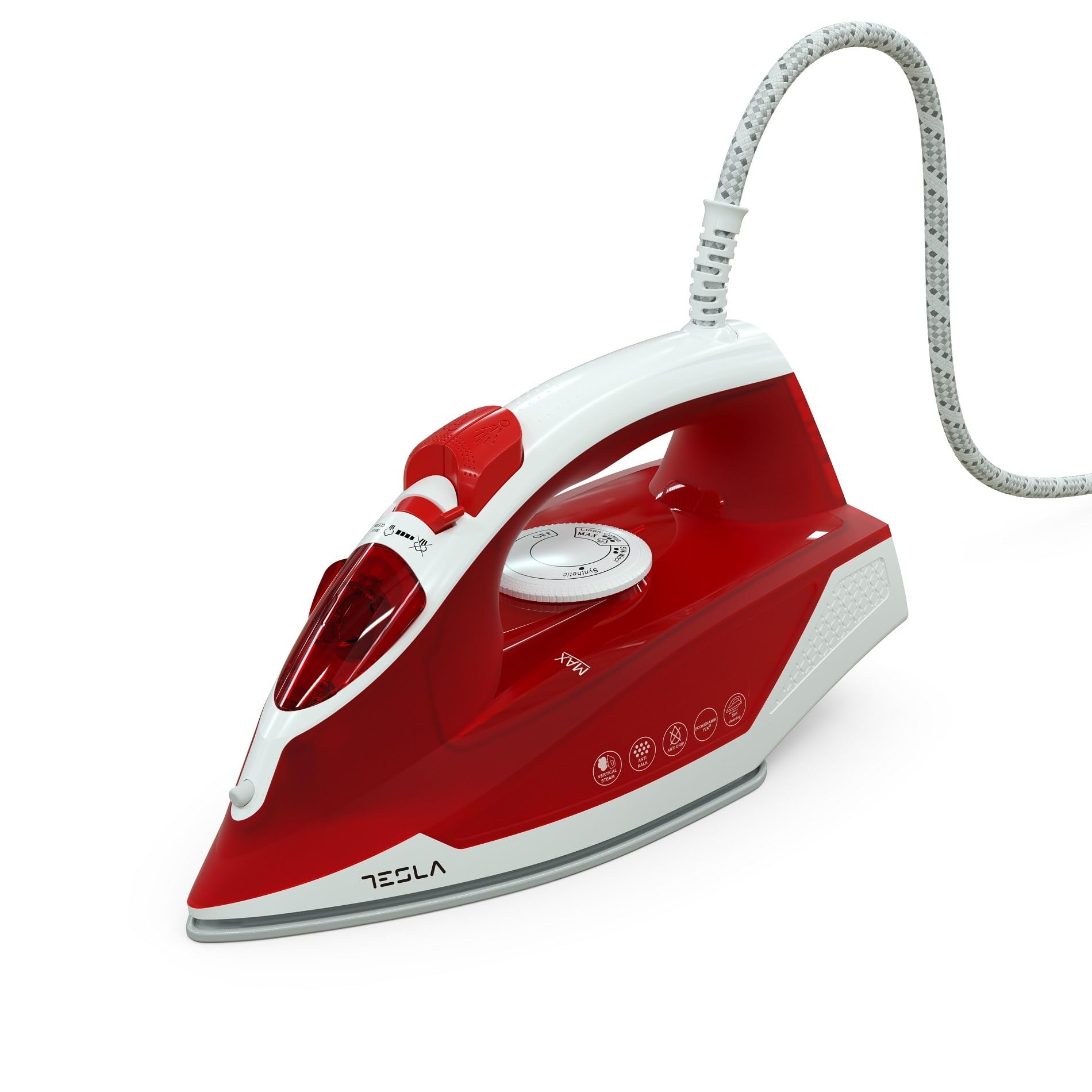 Tesla IR200R gludeklis - 2200 W, 300 ml tvertne, nelīpoša keramikas zole, noplūdes novēršana, sarkans
