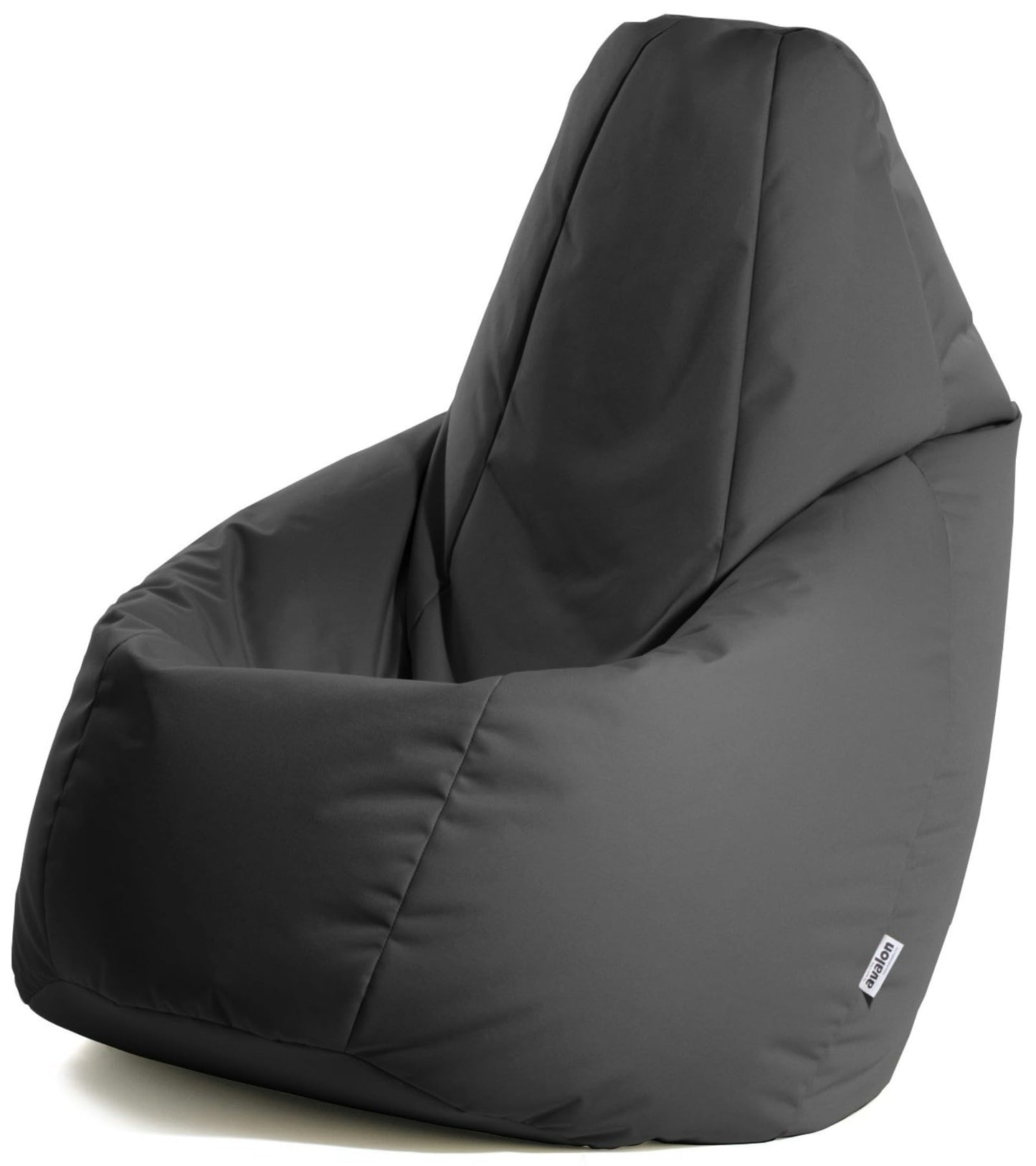 Avalon Jive sēžammaiss pieaugušajiem L, ergonomisks spēļu bean bag krēsls ar pildījumu, izturīgs tehniskais audums, 80x80x125cm, melns