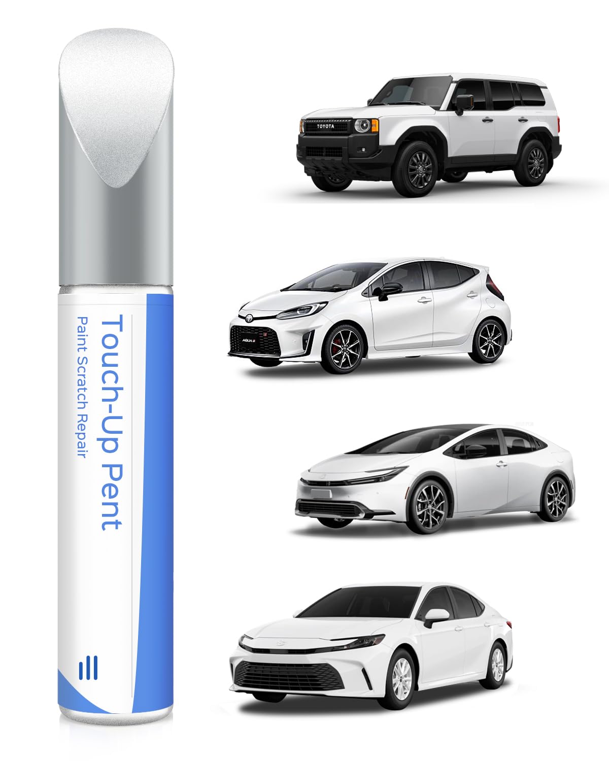 Toyota krāsas labošanas zīmulis 040 Super White/Ice Cap skrāpējumu un akmens triecienu remontam
