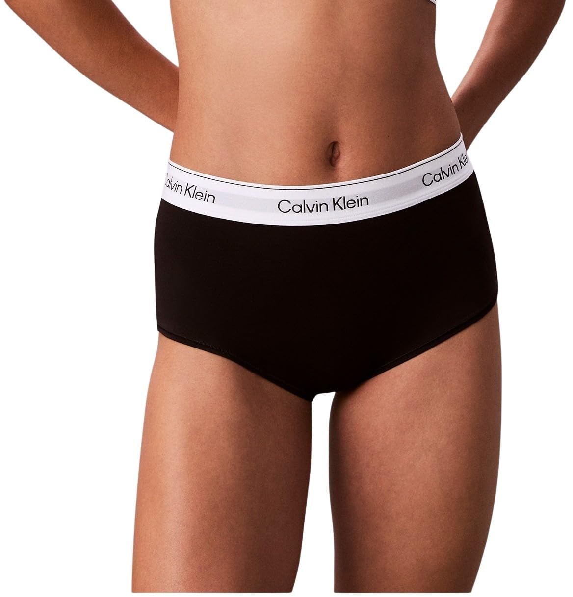 Calvin Klein sieviešu hipsteri-boyshort ar logotipa jostu, Black, S