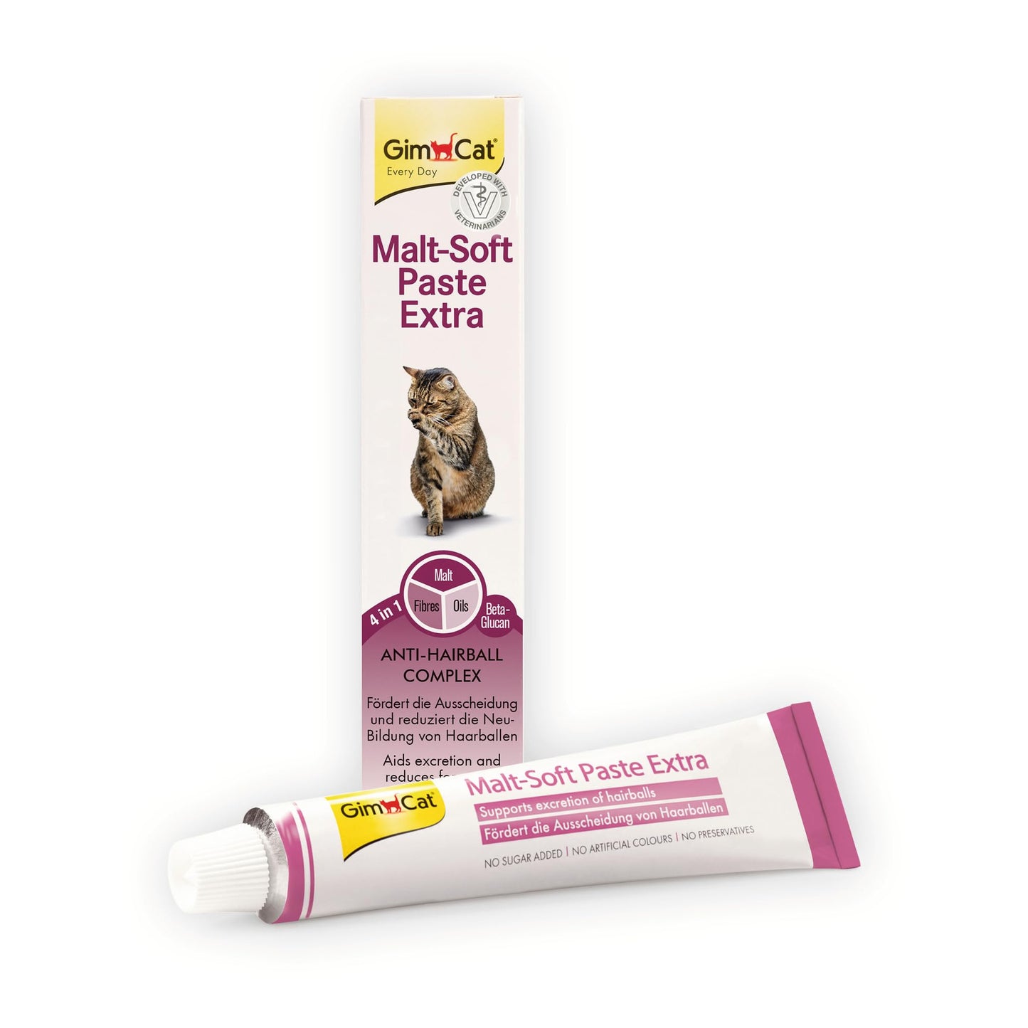 GimCat Malt-Soft Paste Extra - Anti-Hairball Katzensnack fördert Ausscheidung von Haarballen - 1 Tube (1 x 200 g)