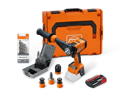 FEIN akumulatora urbjmašīna ASCM 18-4 QM AS - bezsuku motors, QuickIN saskarne, vītņu griešana līdz M14, urbšana līdz 80 mm.