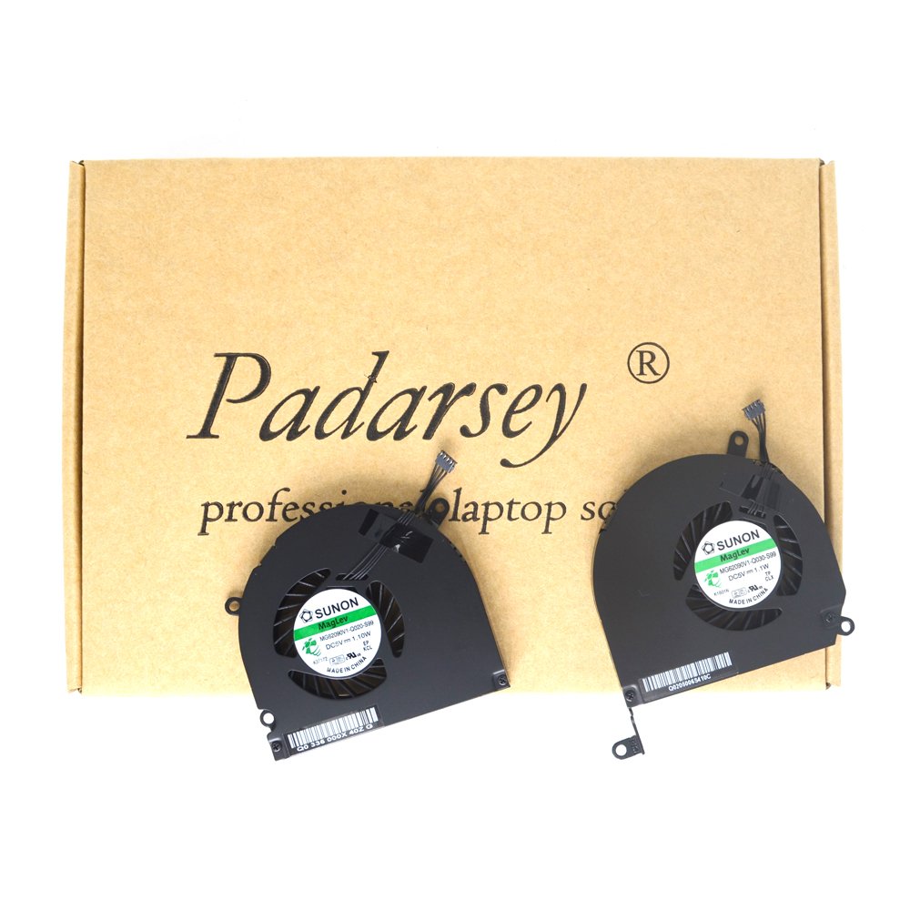Padarsey A1286 CPU ventilators - Compatible with MacBook Pro 15" 2008-2012, left and right side cooling fans.