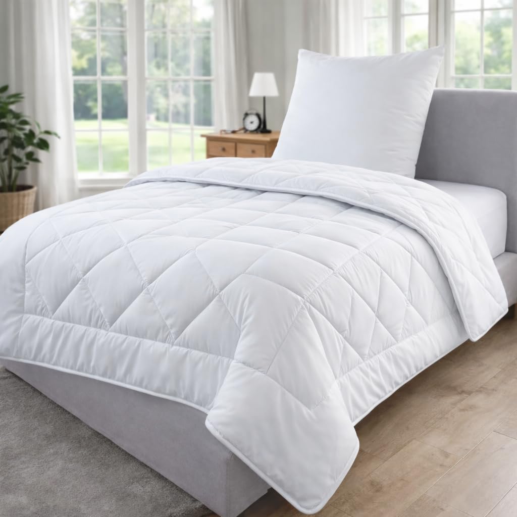 MALIKA sega 135x200 ar spilvenu 80x80 - stepēta sega 135x200 - vissezonas sega - mazgājama, gulēšanas sega Duvet Zudecke