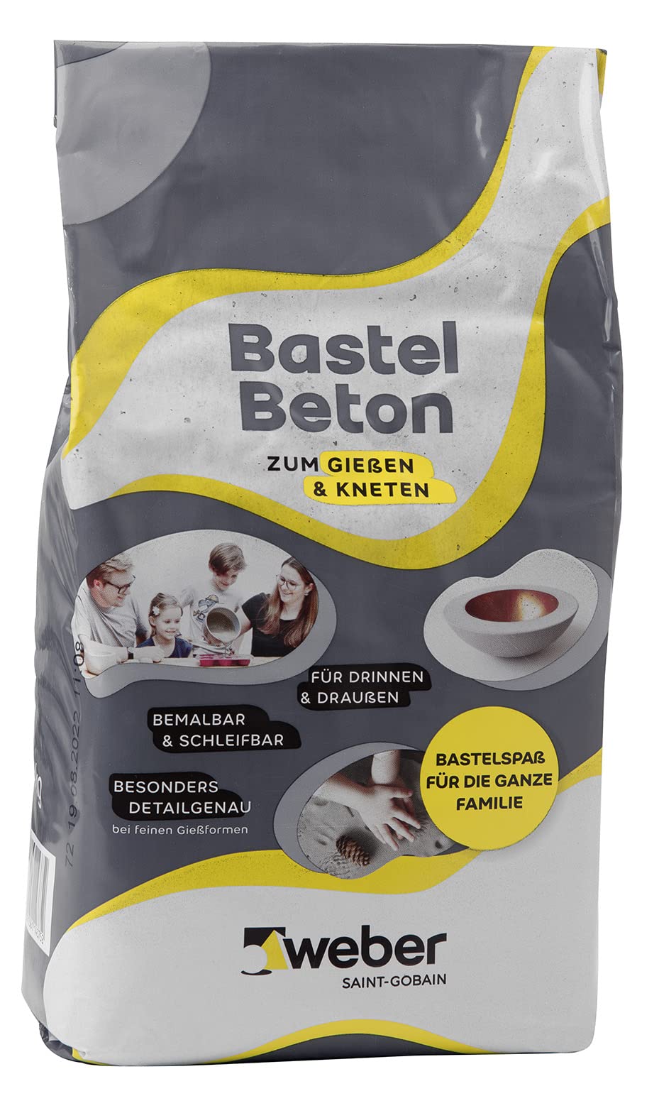 Weber | Radošais betons 5 kg | liešanai un mīcīšanai | krāsojams, lakojams, slīpējams | hobija un radošiem darbiem | iekštelpām un ārtelpām | betons rokdarbiem, amatniecības cements