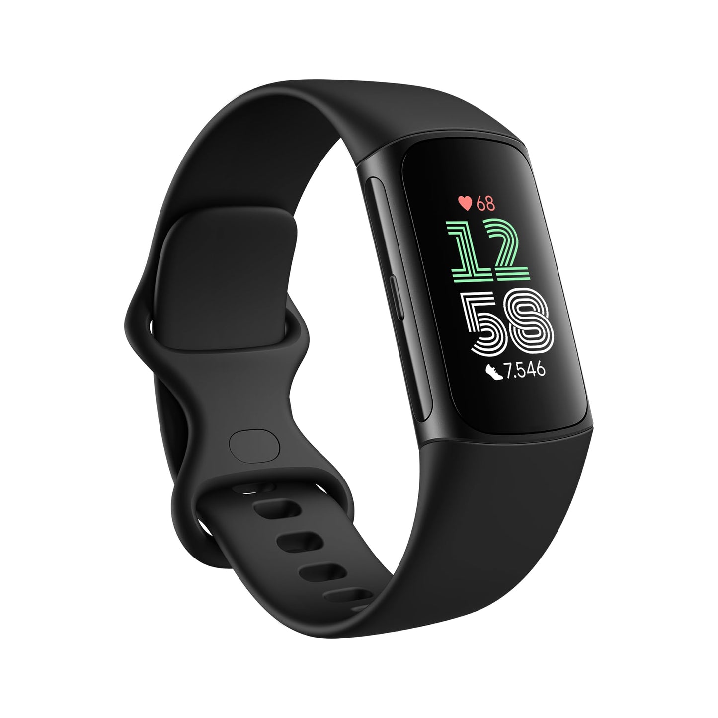Aktivitātes trekeris Fitbit Google Charge 6, 3 mēnešu Google Health Premium dalība, 7 dienu akumulatora darbība, Google Wallet un Maps, Obsidian/Aluminum melnā krāsā