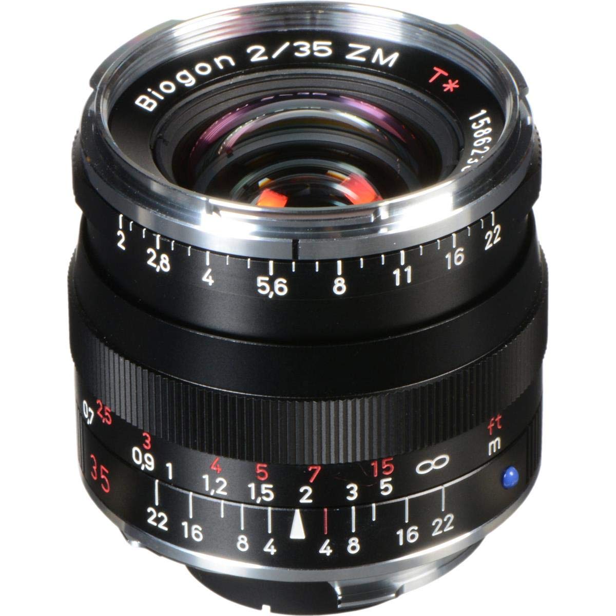 ZEISS Ikon Biogon T* ZM 2/35 Platleņķa kameru objektīvs Leica M-montāžai, Melns