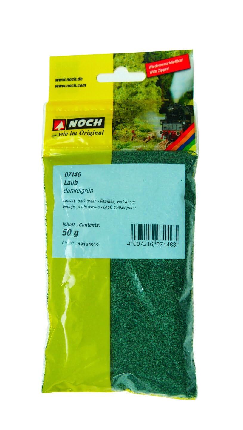 NOCH lapu materiāls tumši zaļš smalkajā maisiņā 50 g, modelēšanas augi un zāles dekors H0, TT, N, Z un citām mērogām