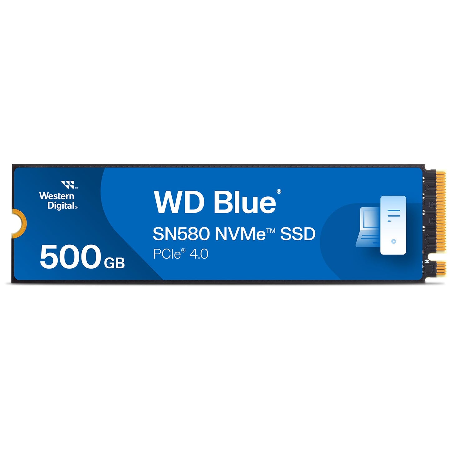 WD Blue SN580 NVMe SSD 500 GB - PCIe Gen4, 4000 MB/s read speed, M.2 2280, nCache 4.0 technology, blue design