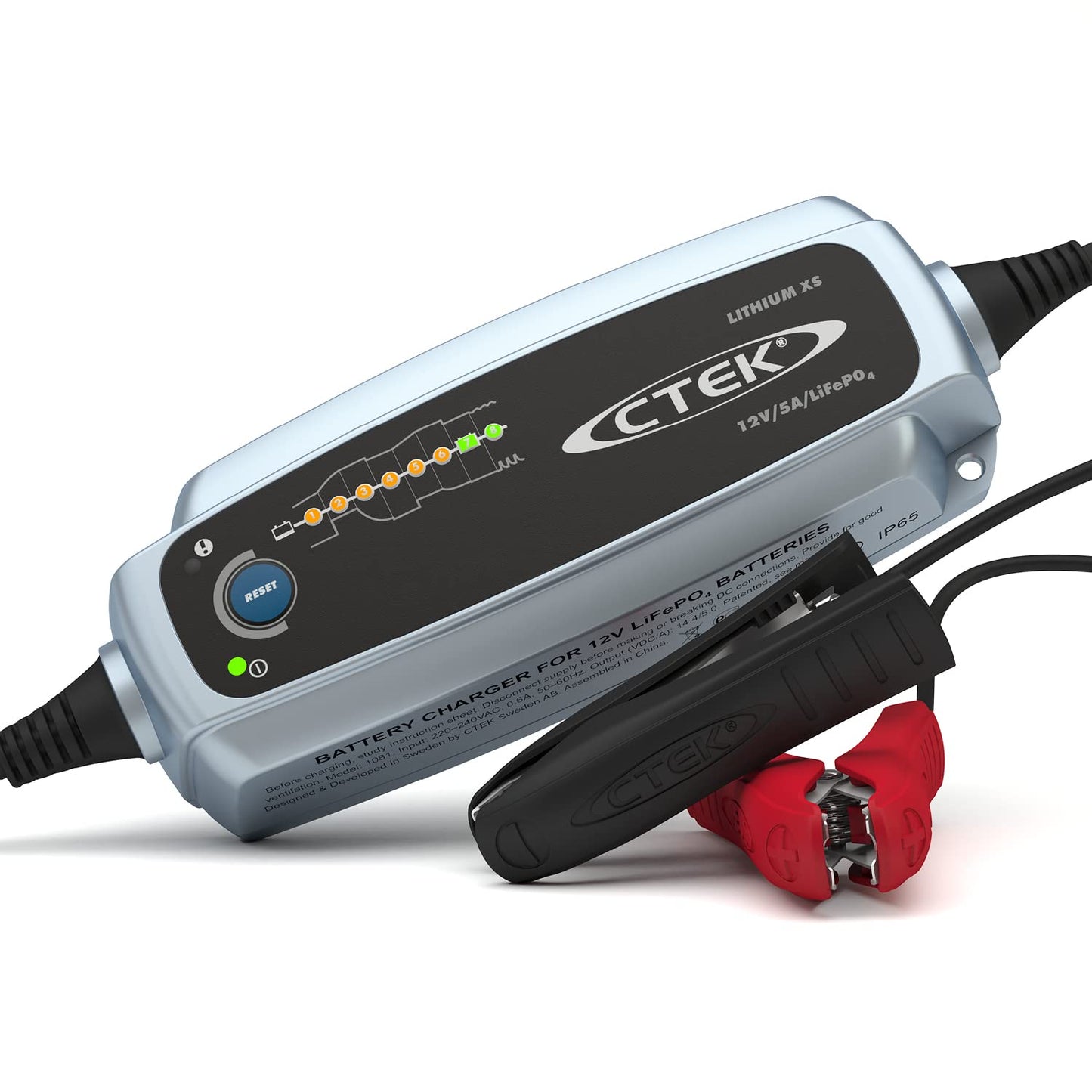 Akumulatora lādētājs CTEK Lithium XS 12V LiFePO4 un litija jonu akumulatoriem, viedais uzturēšanas lādētājs ar Connect and Forget