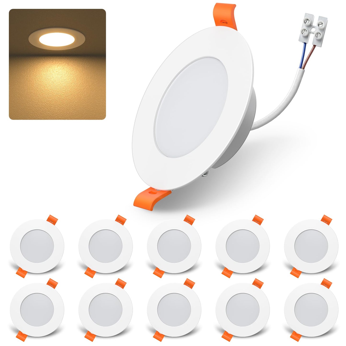 Iebūvējami LED prožektori DUSKTEC 230V, LED spoti griestiem, silti balti 7W 660LM