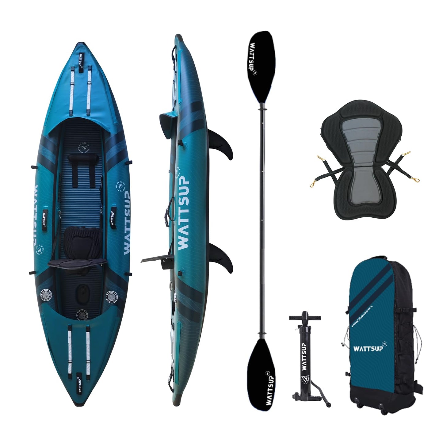 Piepūšamais kajaks Wattsup COD 1-vietīgs – 310 x 85 cm (10'2" x 33") – laminēts PVC un Dropstitch – komplekts – maks. 180 kg