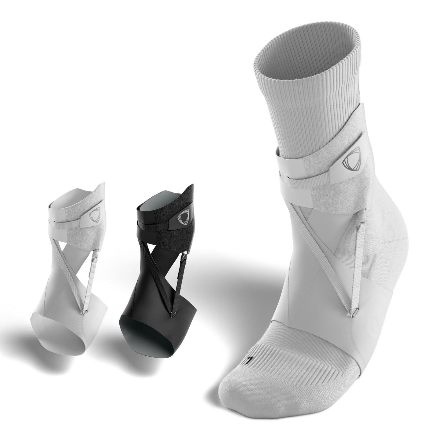 Potītes ortoze BETTERGUARDS Lite – viegla sporta bandāža sievietēm un vīriešiem | stabilizācija komfortam un kustību brīvībai | elpojoša, bez kompresijas (balta, M, kreisā)