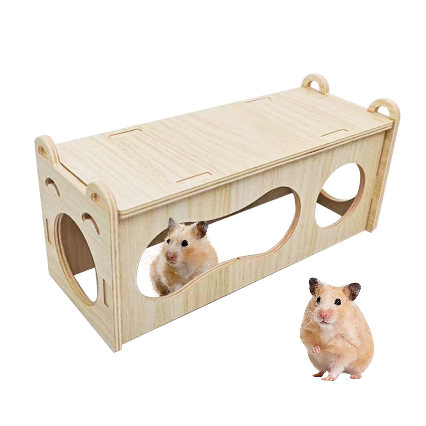 Kāmja mājiņa no koka, slēptuve 20x9x8cm, izturīgs piederums kāmja būrim