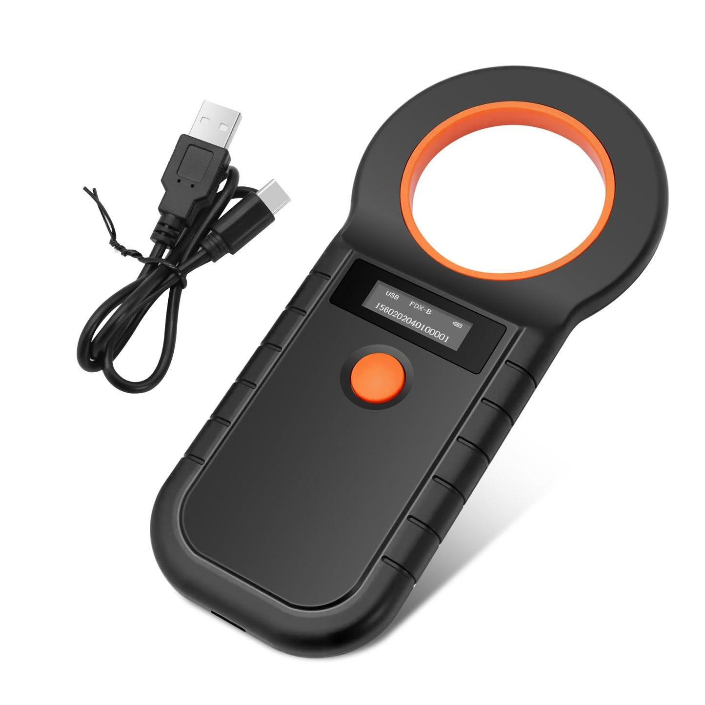 Mājdzīvnieku mikroshēmas lasītājs, OLED čipu skeneris suņiem un kaķiem, atkārtoti uzlādējams USB dzīvnieku ID lasītājs EMID/FDX-B (ISO 11784/11785), 128 datu atmiņa