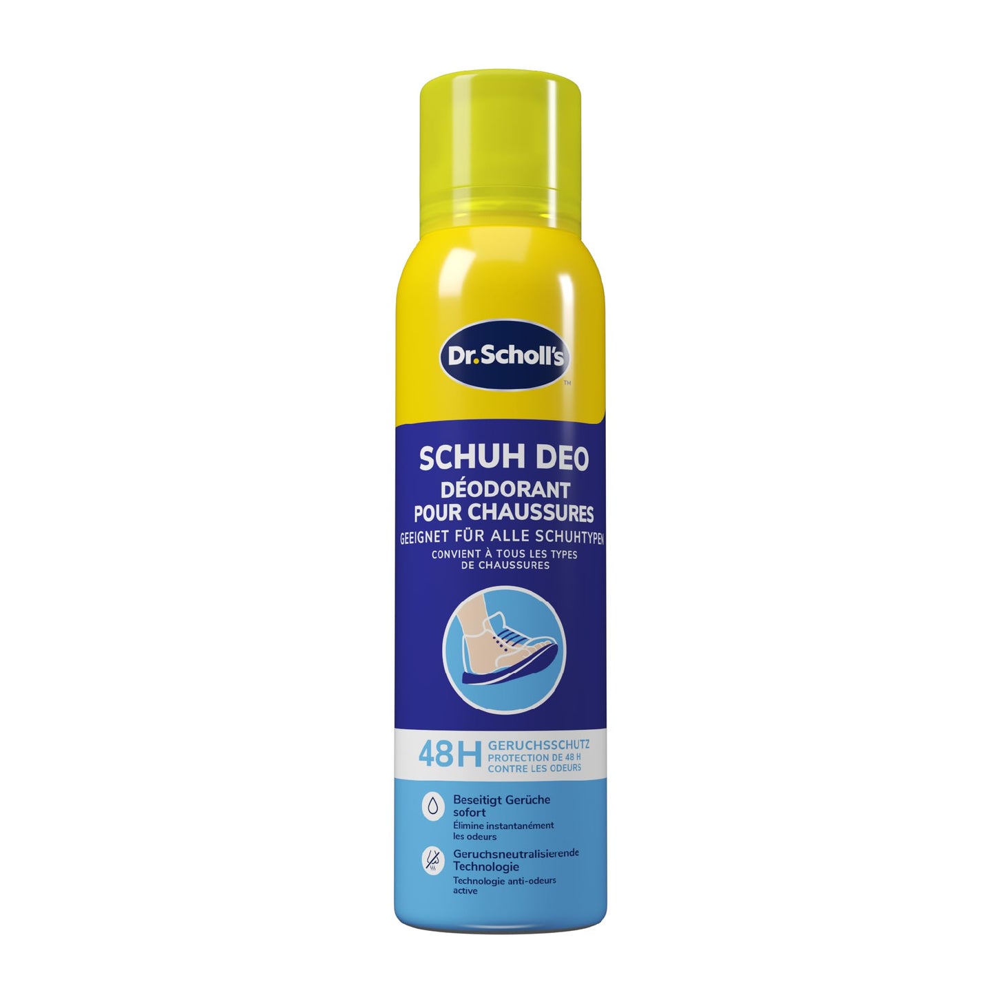 Apavu dezodorants Scholl Fresh Step Geruchsstopp, maigs pēdu aerosols ar ilgstošu iedarbību pret nepatīkamām smakām, 150 ml