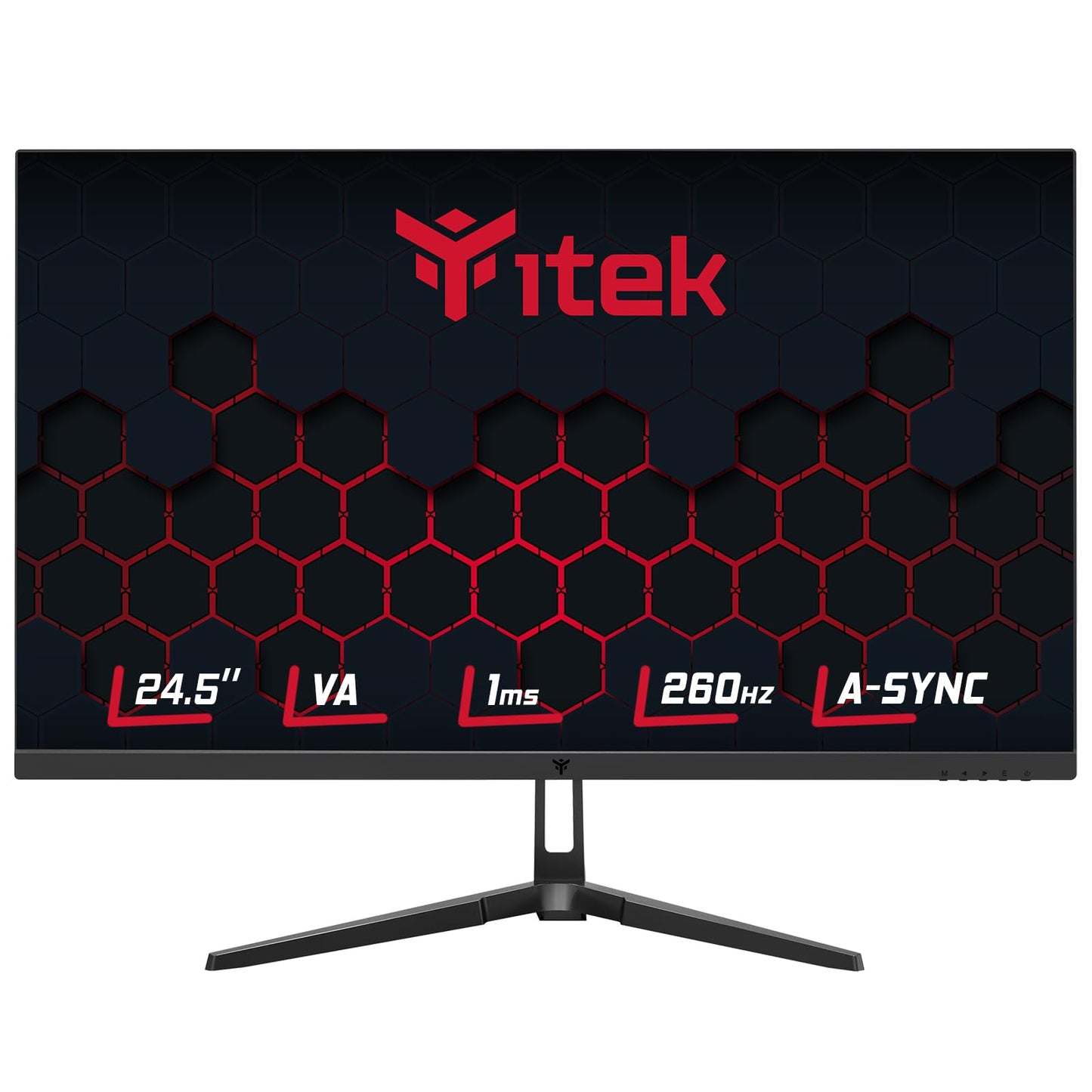 Itek GGF monitori - 24.5" FHD 1920x1080, VA panel, 260Hz, 1ms, HDMI, DP, HDR, RGB, Adaptive Sync