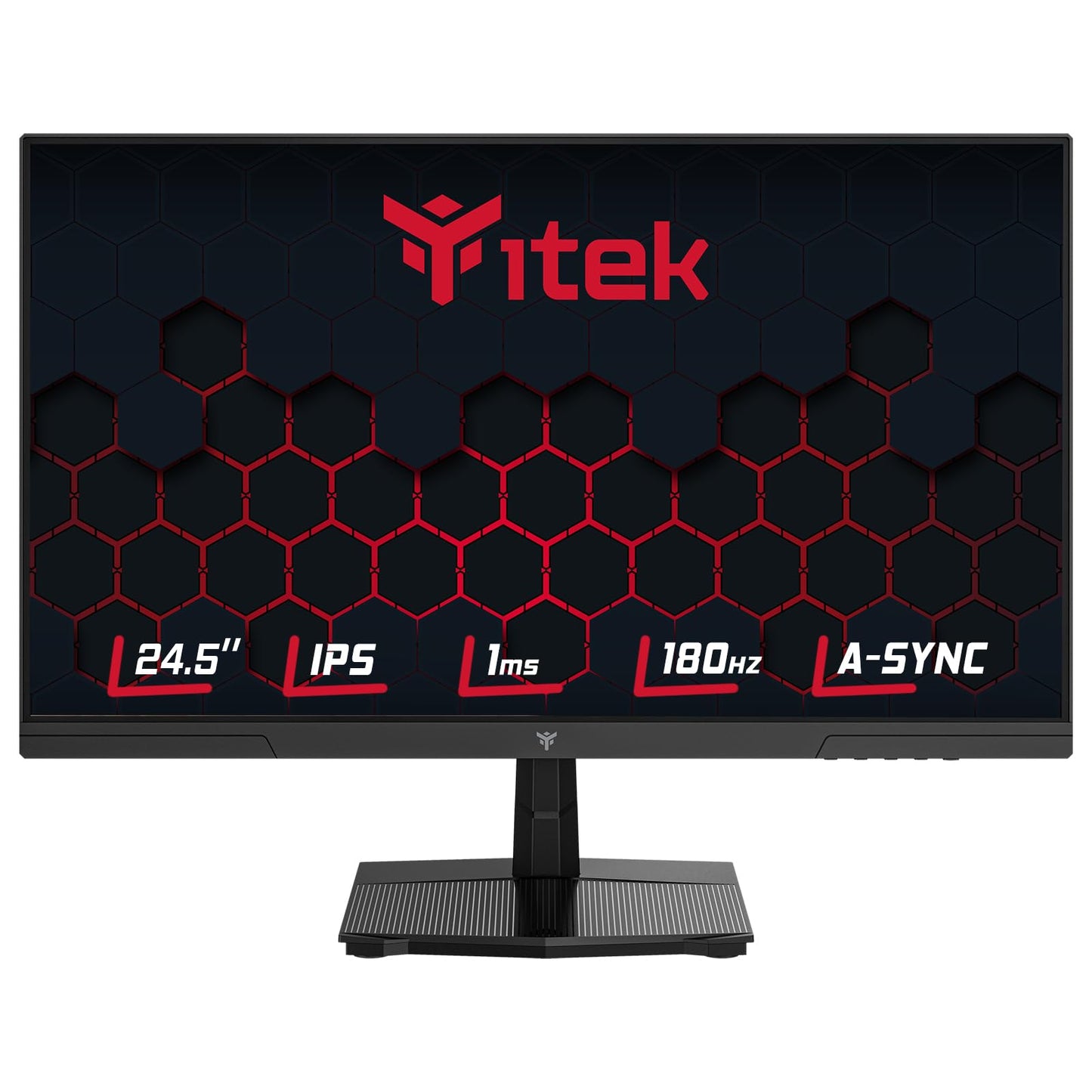 Itek GGF monitori - 24.5" plakanekrāna, 16:9 IPS, FHD 1920x1080, 180Hz, 1ms, HDMI, DP, HDR, adaptīvā sinhronizācija