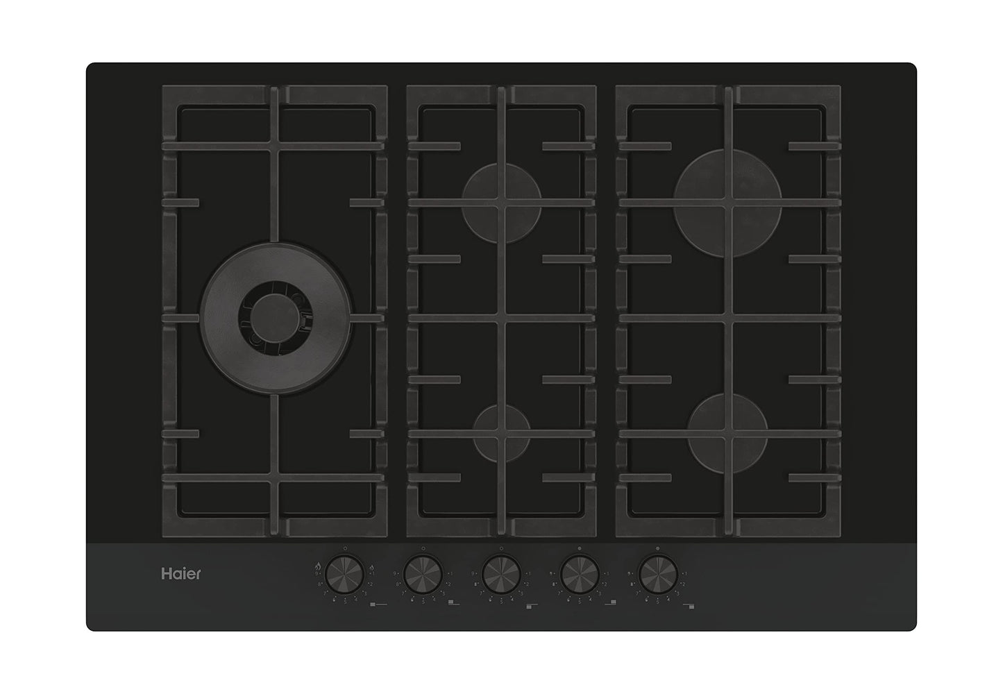 Haier I-MOVE GĀZE UZ STIKLA SERIJA 6 HAVG7WL4HB Gāzes plīts/Autark / 70 cm / 5 degļi ar Wok gatavošanas zonu / 9 jaudas līmeņi