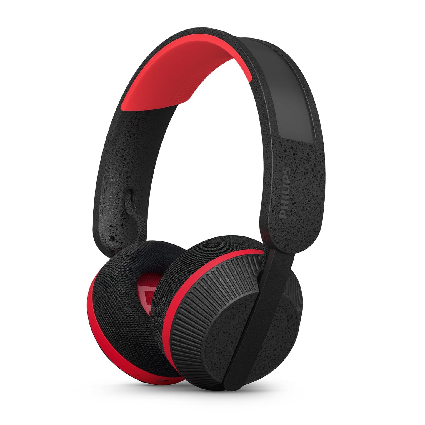 PHILIPS TAA6219BK - 6000 series solar-powered Bluetooth headphones, 80-hour battery, ideal for workouts and running, black and red.