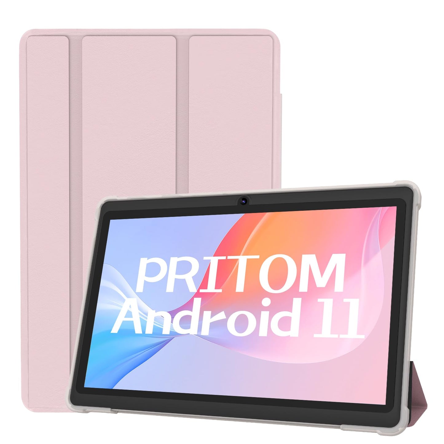 PRITOM 7-collu planšetdators Android 11, 4 GB (2+2 paplašināms), 32 GB, (paplašināms līdz 128 GB) planšetdators ar Quad-Core procesoru, 3500 mAh, HD-IPS ekrāns, Divas kameras, WLAN, Bluetooth