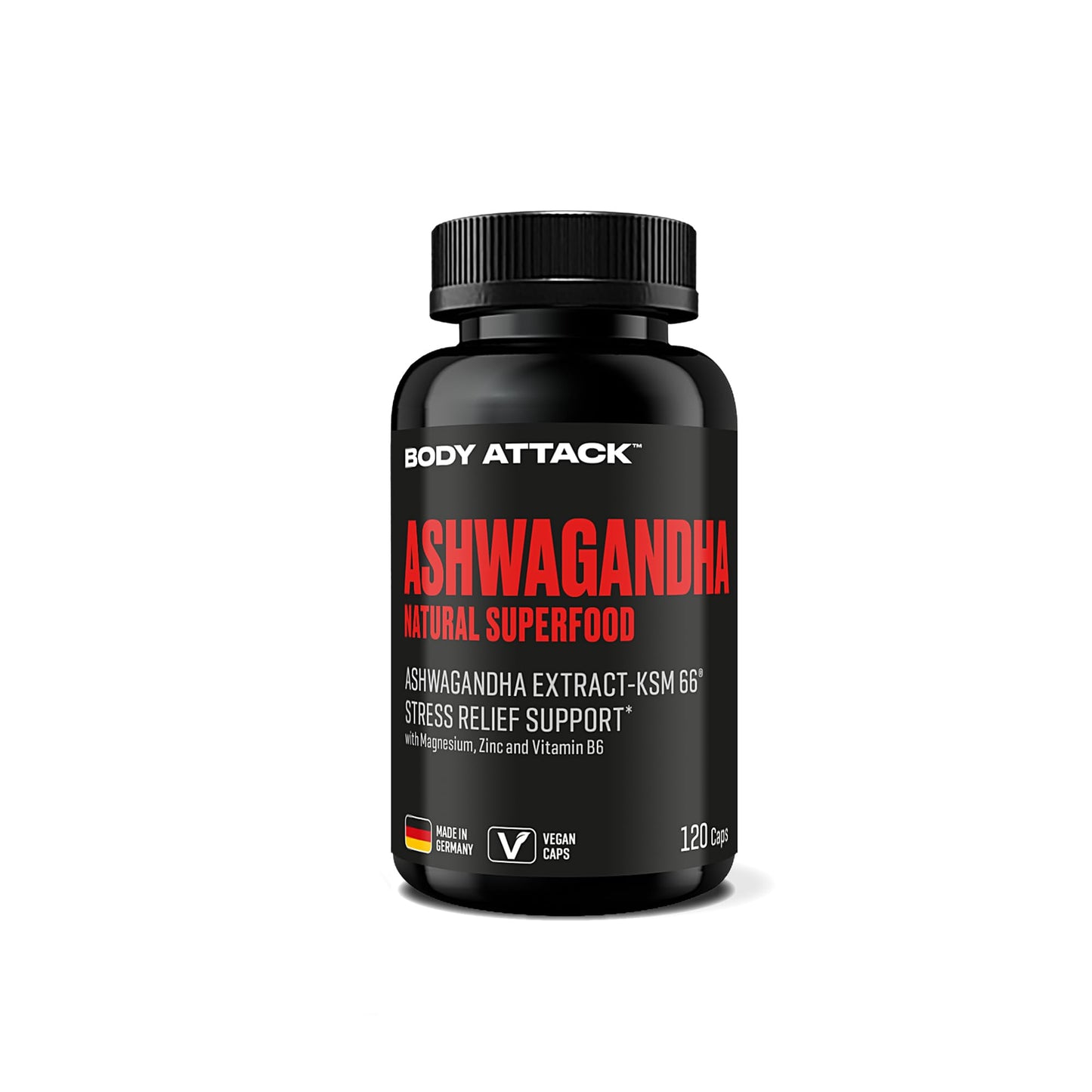 Ašvagandas KSM-66® augstas devas kapsulas, 120 kapsulas – 600 mg dienas deva, Indijas miega oga, ideāli vakara rutīnai, vegānisks ekstrakts