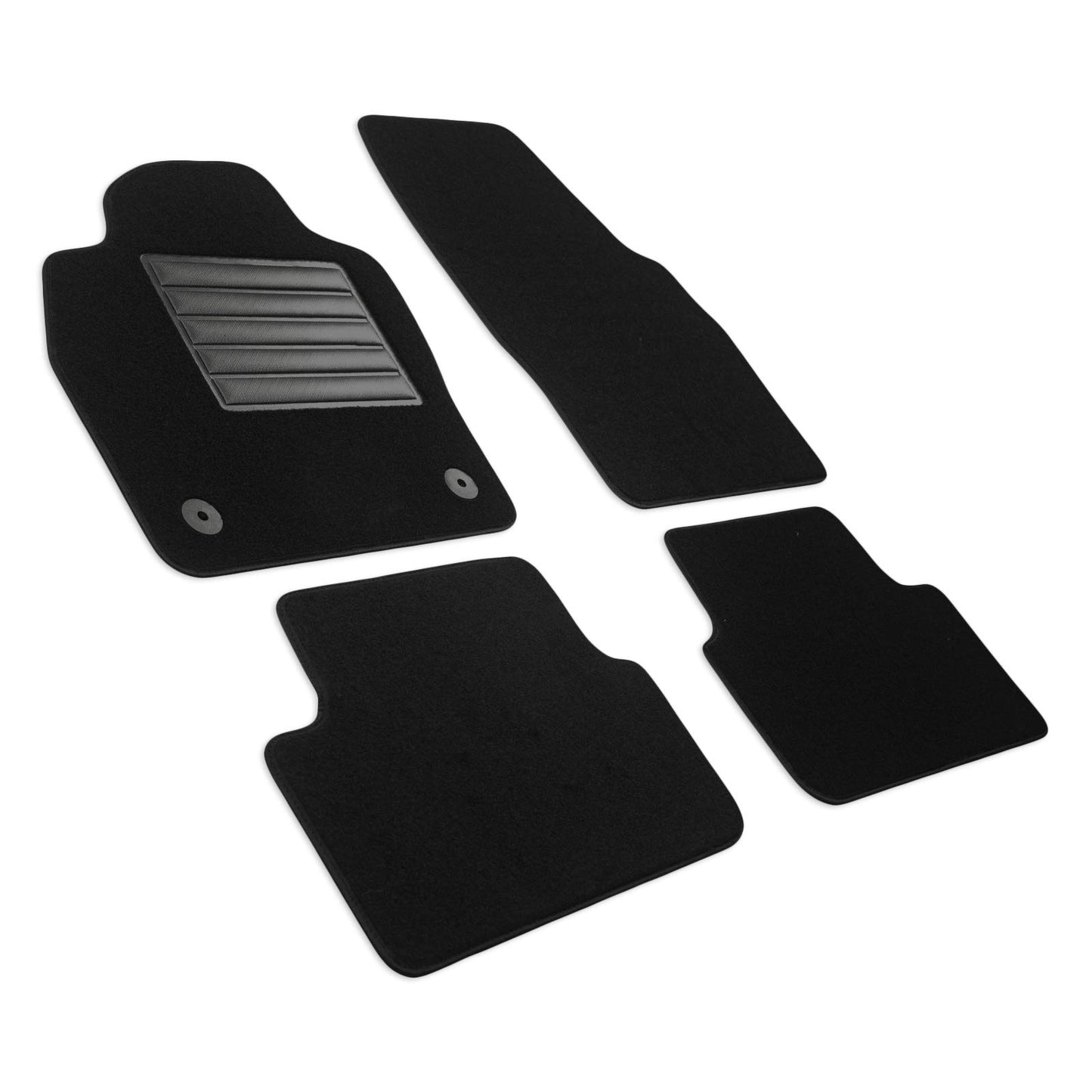 PETEX gumijas paklāji, kas piemēroti T4 autobusiem / transportieriem no 1990. gada līdz 2003. gada aprīlim, priekšējie paklāji melnā krāsā, 2 daļās