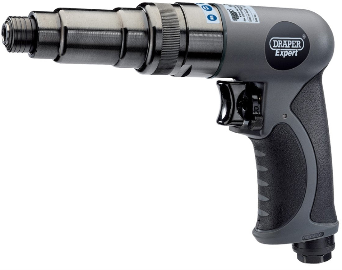 Draper 14193 Expert composite body soft grip air screwdriver - 24.6cm x 17.4cm x 5cm, ergonomic design, powerful performance.