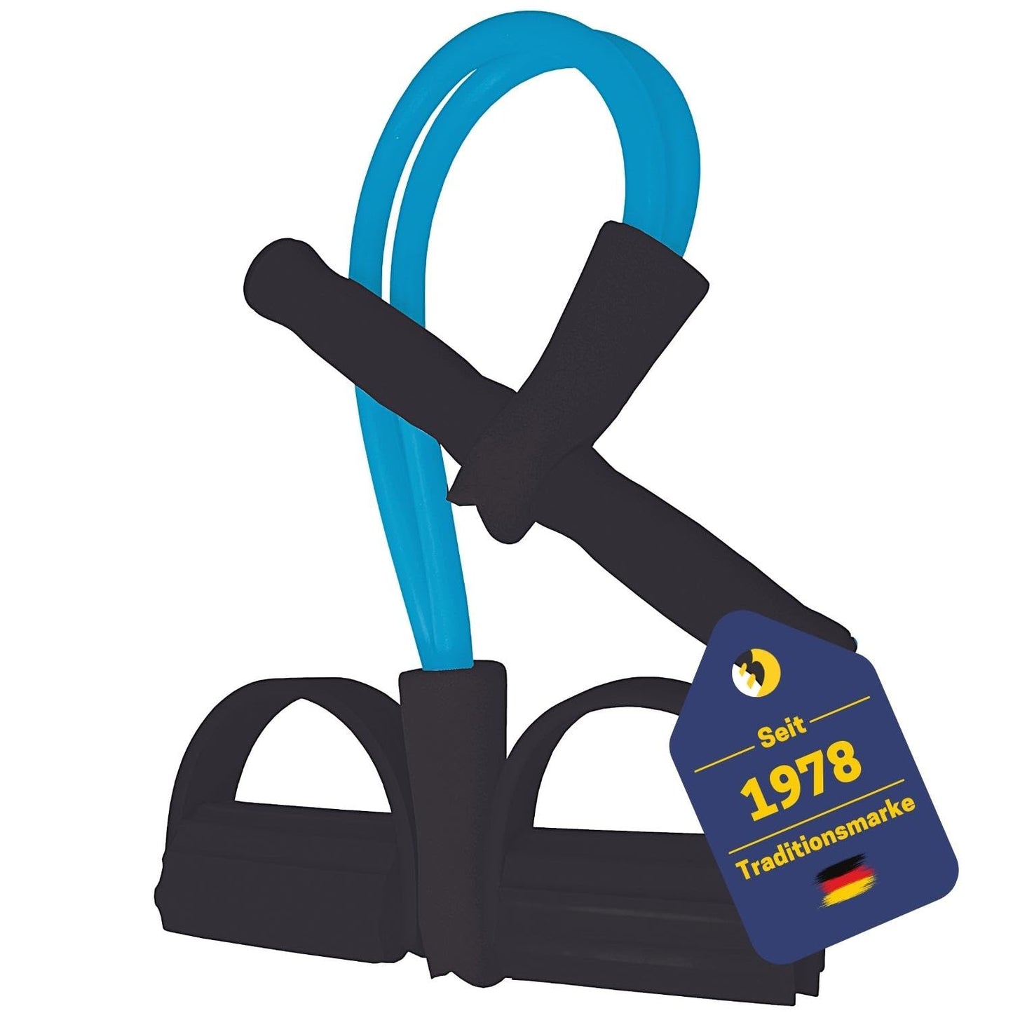 Best Sporting Soft-Bodytrimmer fizioloģiskās lentes, pilna ķermeņa treniņam, treniņu lente ar rokturi un pēdu balstu, zila