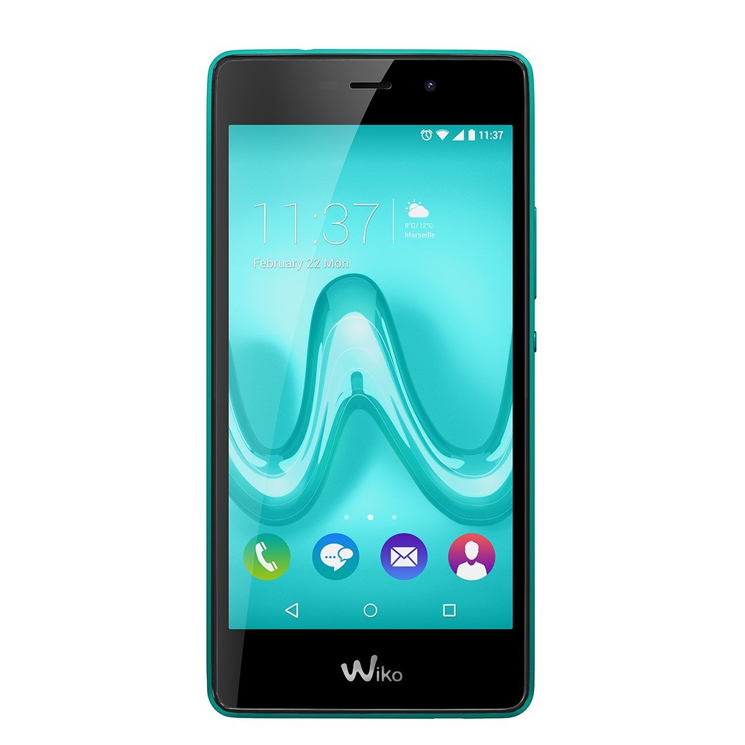 Wiko Tommy 4G - 5-inch display, 8GB storage, Android 6 Marshmallow, turquoise color.