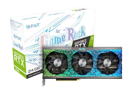 Palit GeForce RTX 3090 GameRock - 24GB GDDR6X, 10496 cores, 1395MHz GPU, ARGB SYNC, 3X DisplayPort, HDMI, Dual BIOS