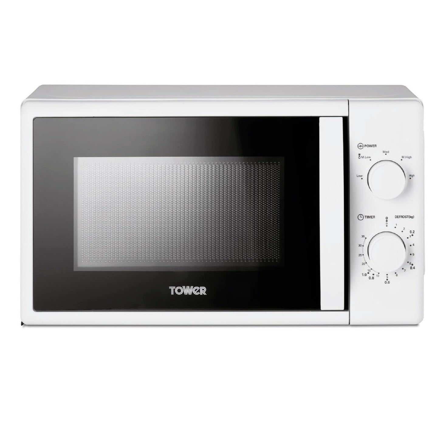 Tornis T24034WHT 20 litri 700W manuālā mikroviļņu krāsns ar 5 jaudas līmeņiem un 35 minūšu taimeri - mikroviļņu krāsns balta