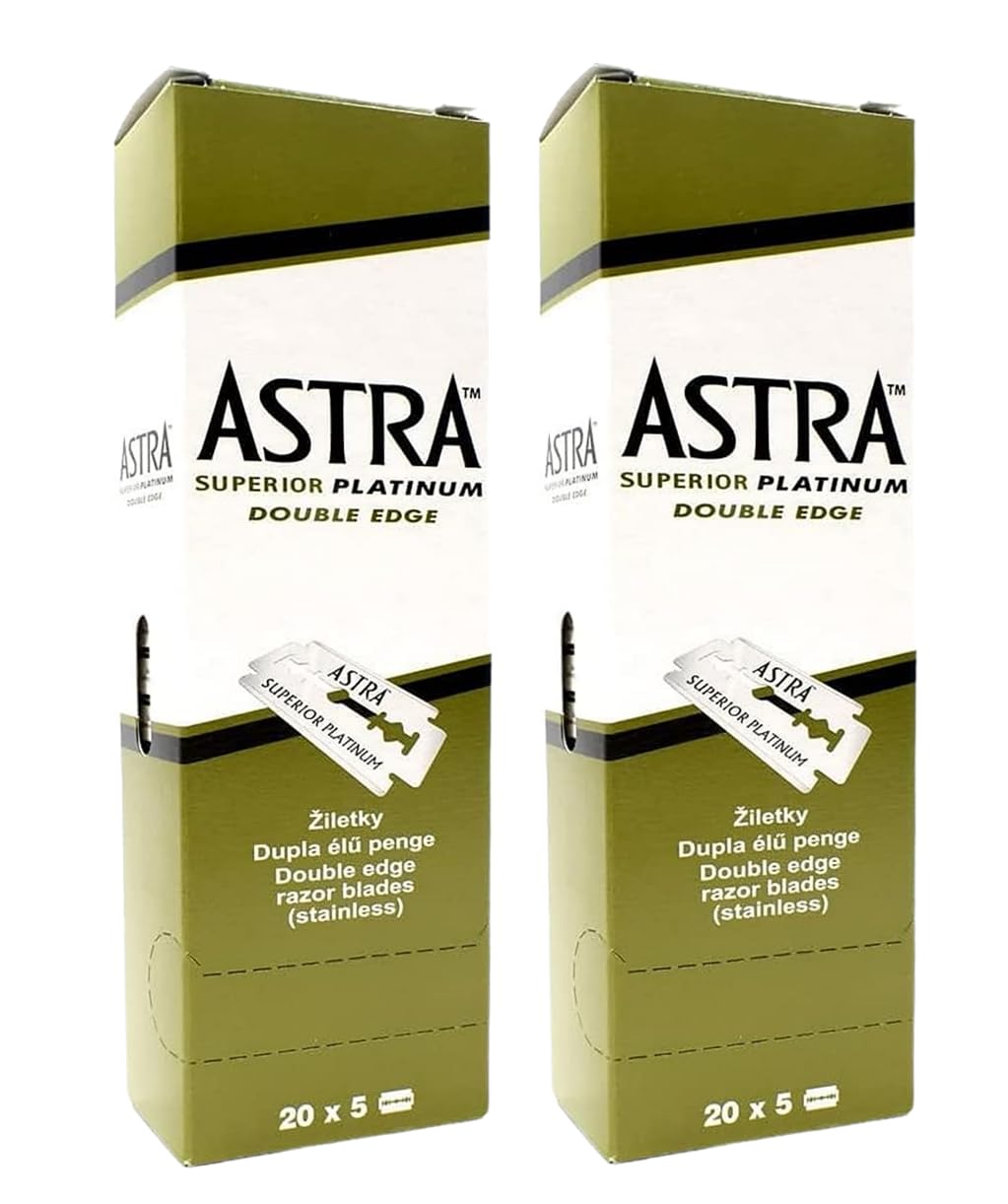 Razor Blades Club Astra Platinum drošības žiletes vīriešiem, Double Edge, 200 gab., mitrajai skūšanai
