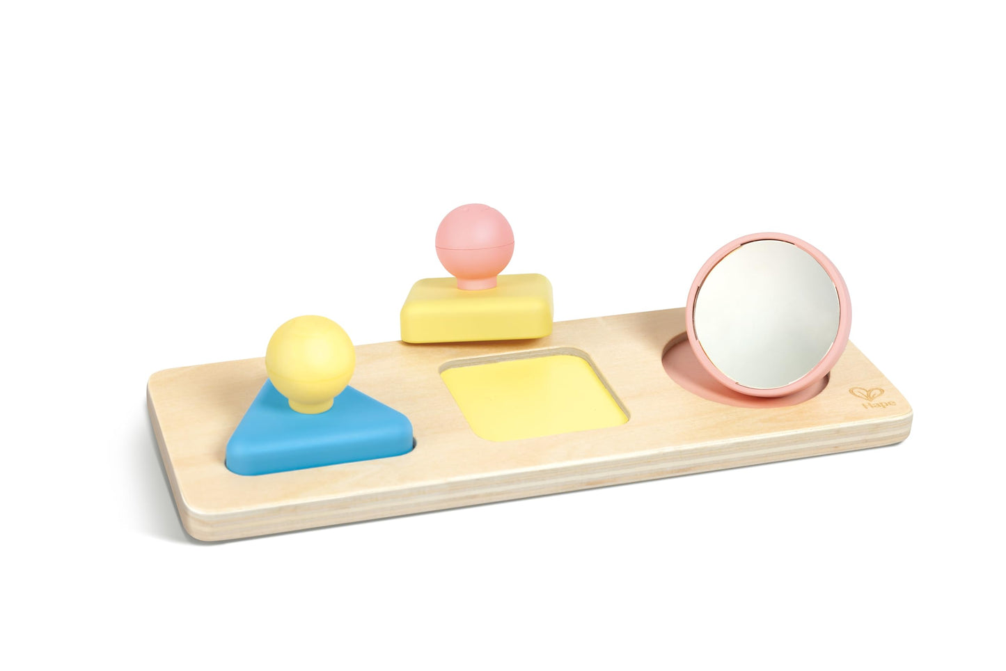 Montessori spoguļu puzle Hape, koka puzle ar krāsainiem spoguļiem, attīstoša rotaļlieta mazuļiem no 10 mēnešiem