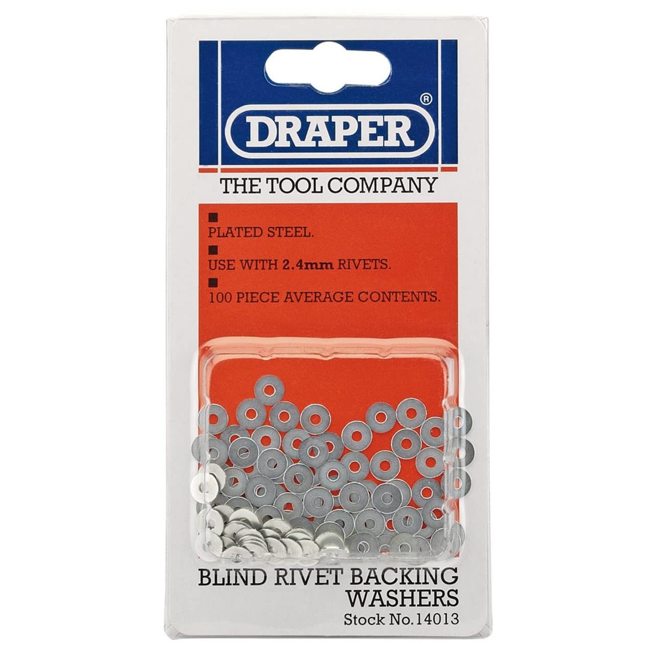 Draper 14013 Kniedes atbalsta paplāksnes - 100 x 2,4 mm, izturīgas un efektīvas, ideālas montāžai un atbalstam.