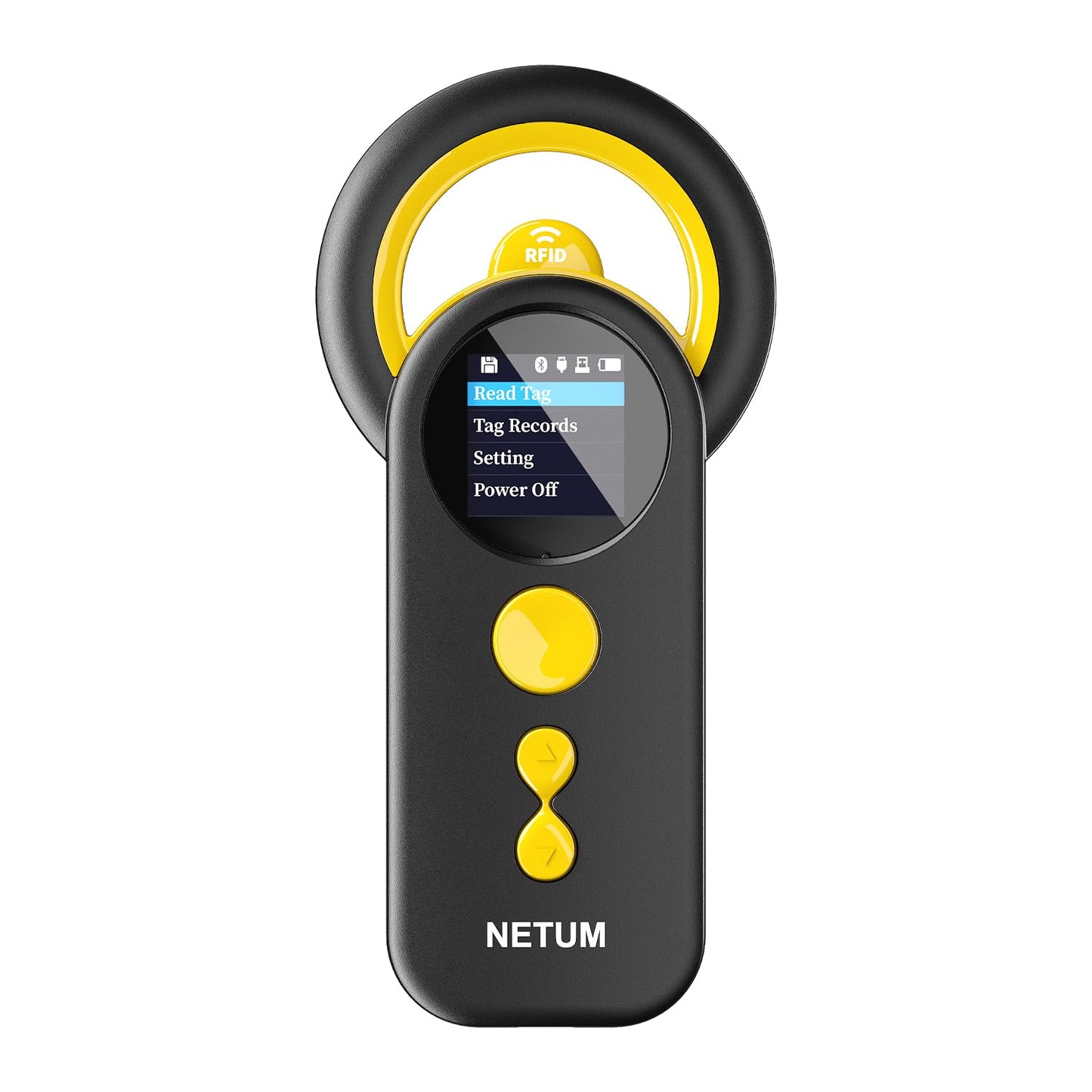 Mājdzīvnieku mikročipu lasītājs NETUM Bluetooth 3-in-1 bezvadu universāls mikročipu tagu skeneris dzīvniekiem ar 3,7 cm TFT ekrānu un 1200-mAh akumulatoru, līdz 20 000 ierakstu DJ-130